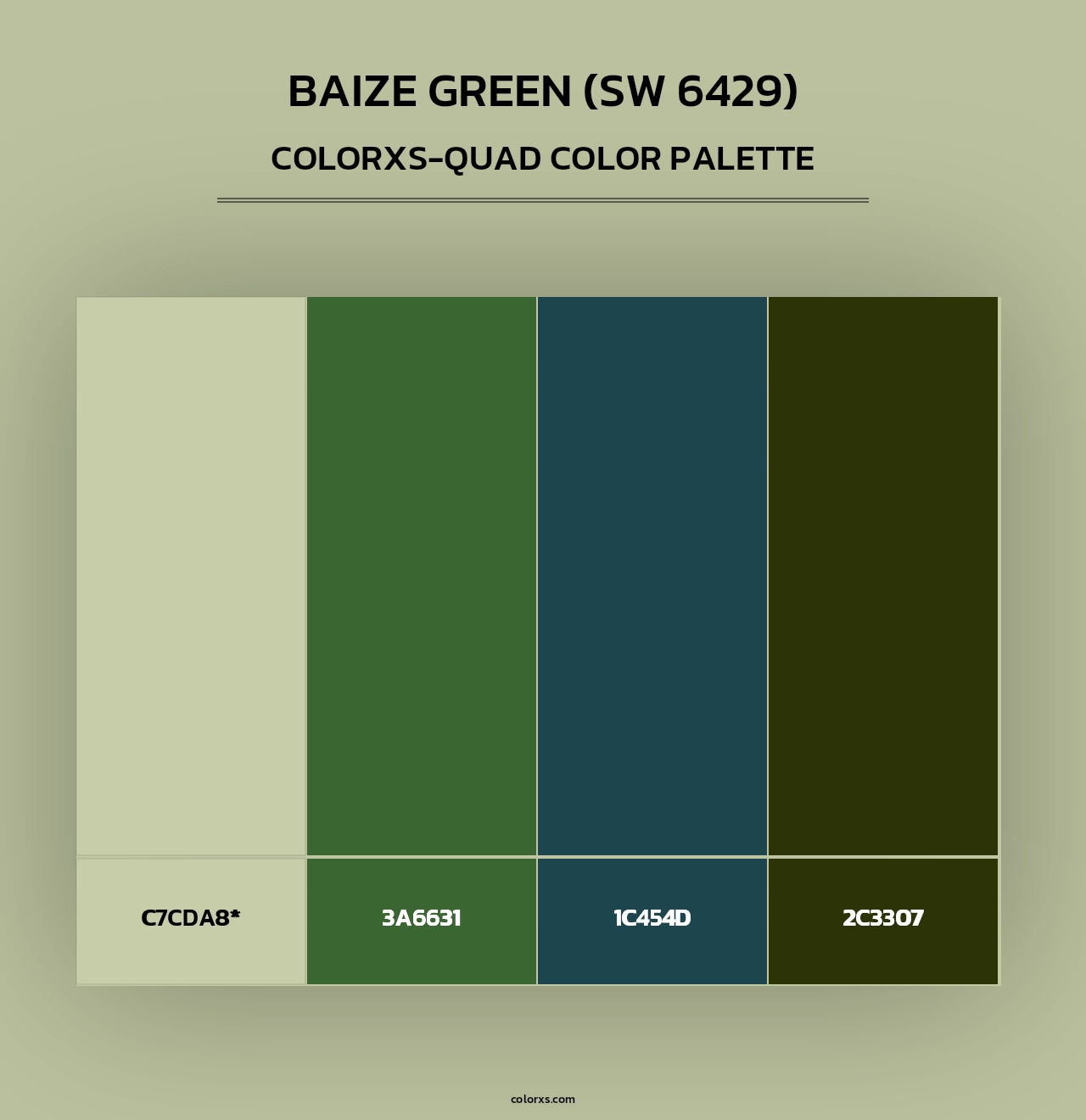 Baize Green (SW 6429) - Colorxs Quad Palette