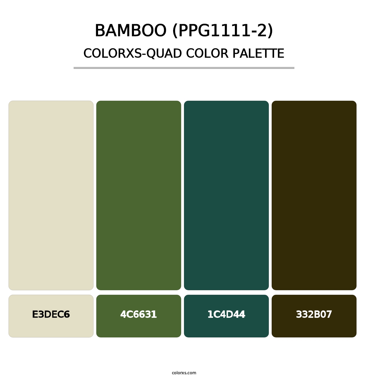 Bamboo (PPG1111-2) - Colorxs Quad Palette