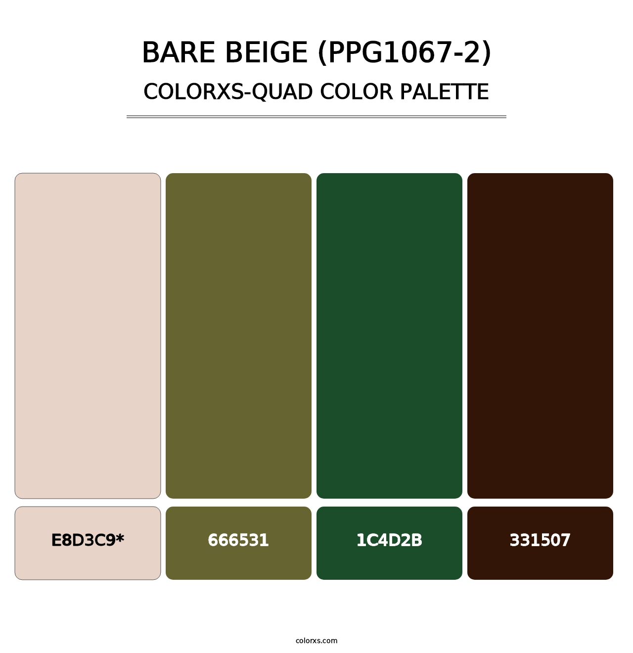 Bare Beige (PPG1067-2) - Colorxs Quad Palette
