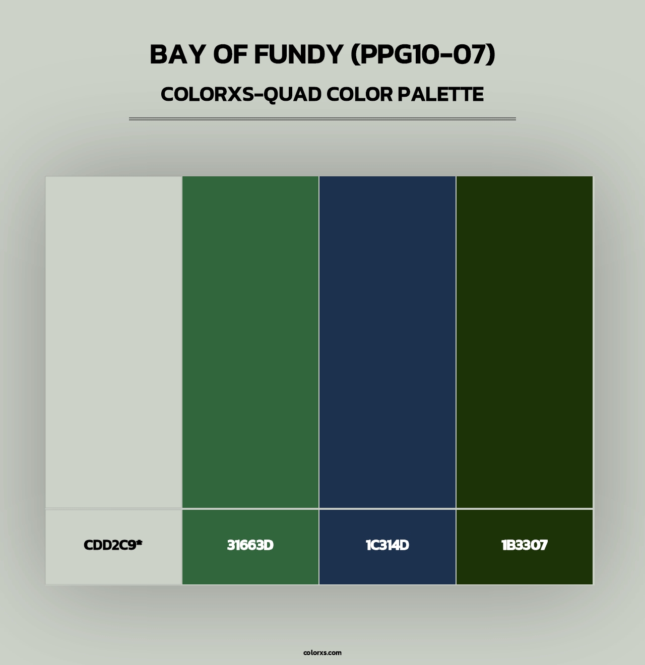 Bay Of Fundy (PPG10-07) - Colorxs Quad Palette