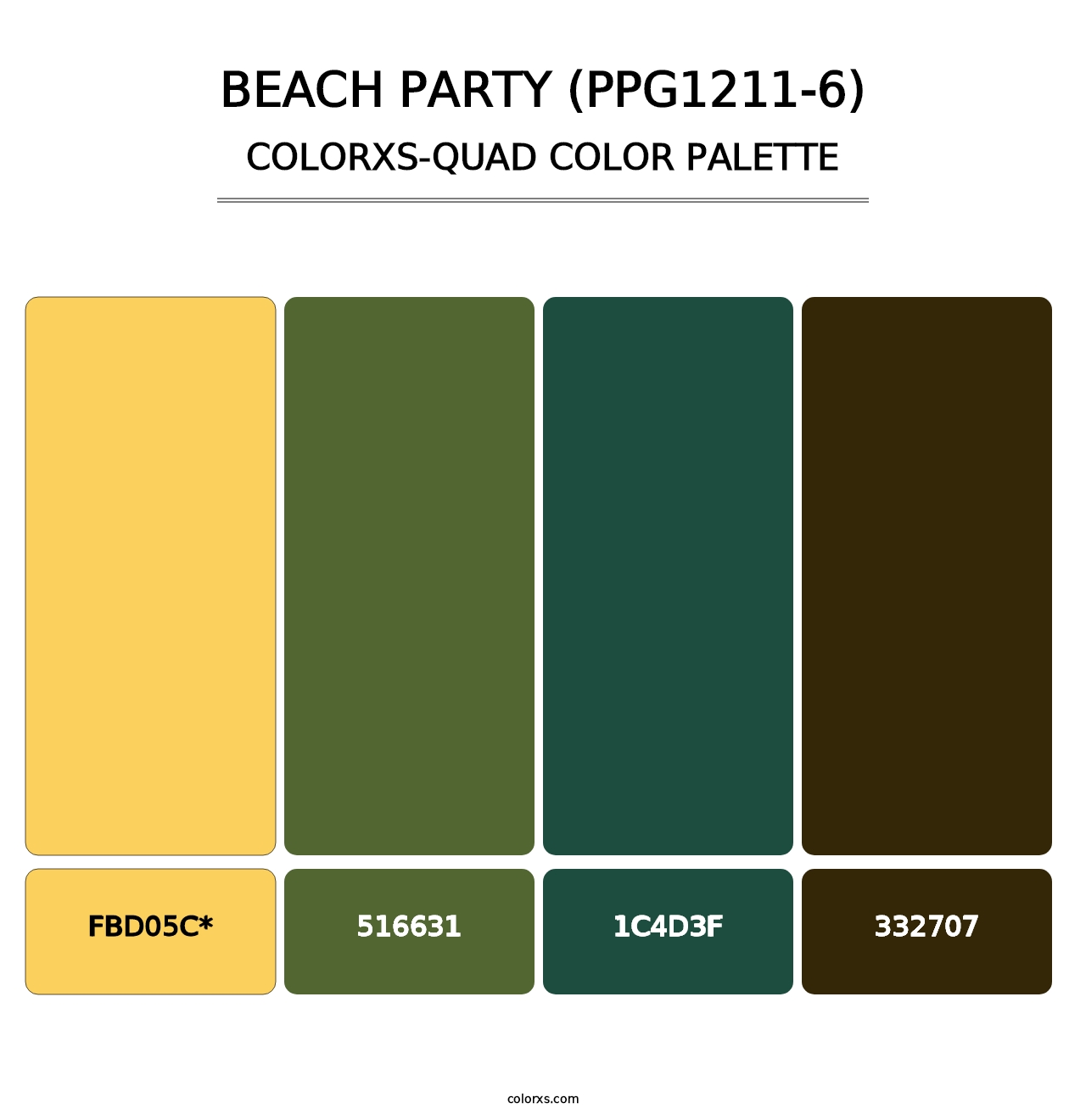 Beach Party (PPG1211-6) - Colorxs Quad Palette