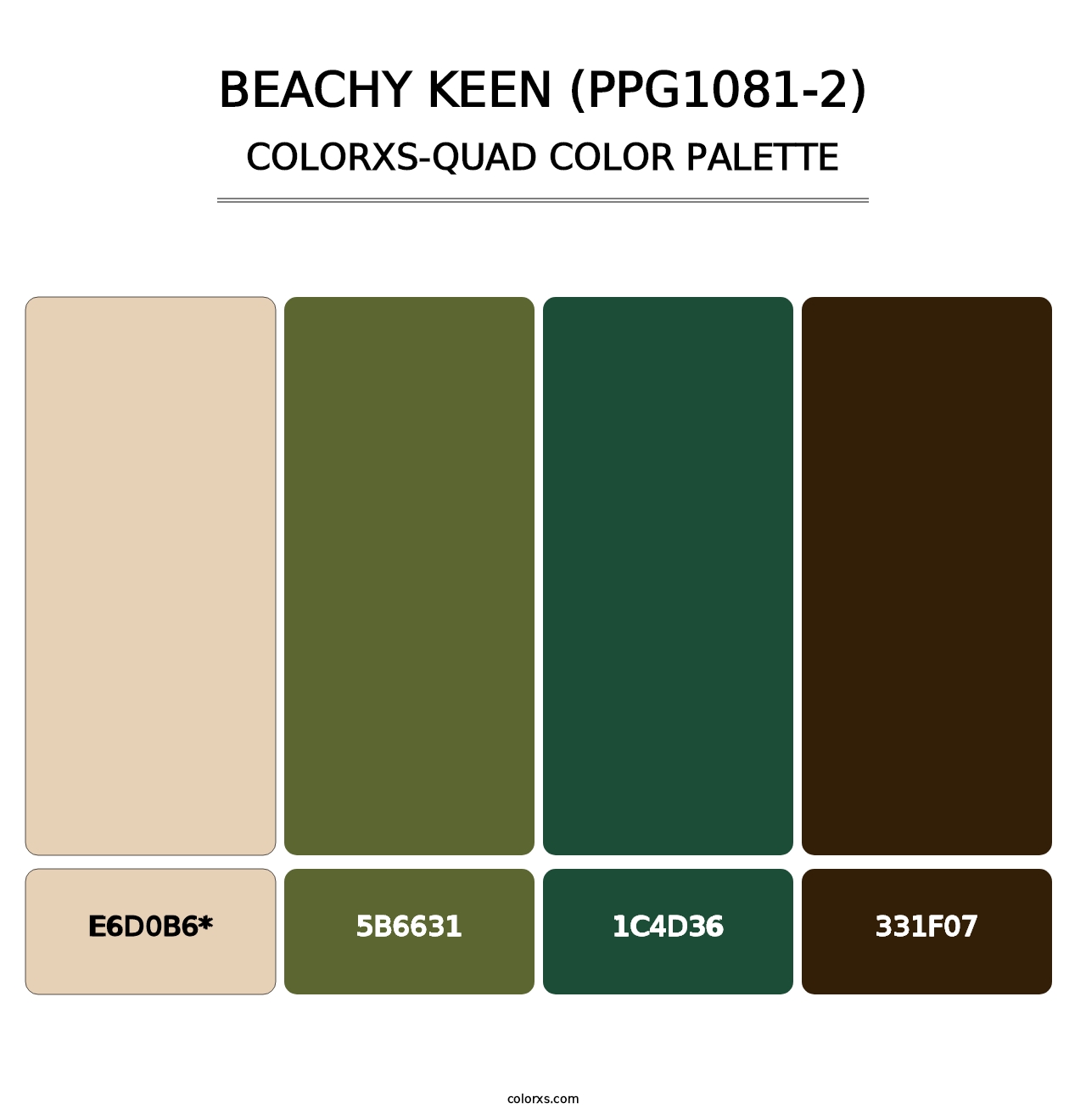 Beachy Keen (PPG1081-2) - Colorxs Quad Palette