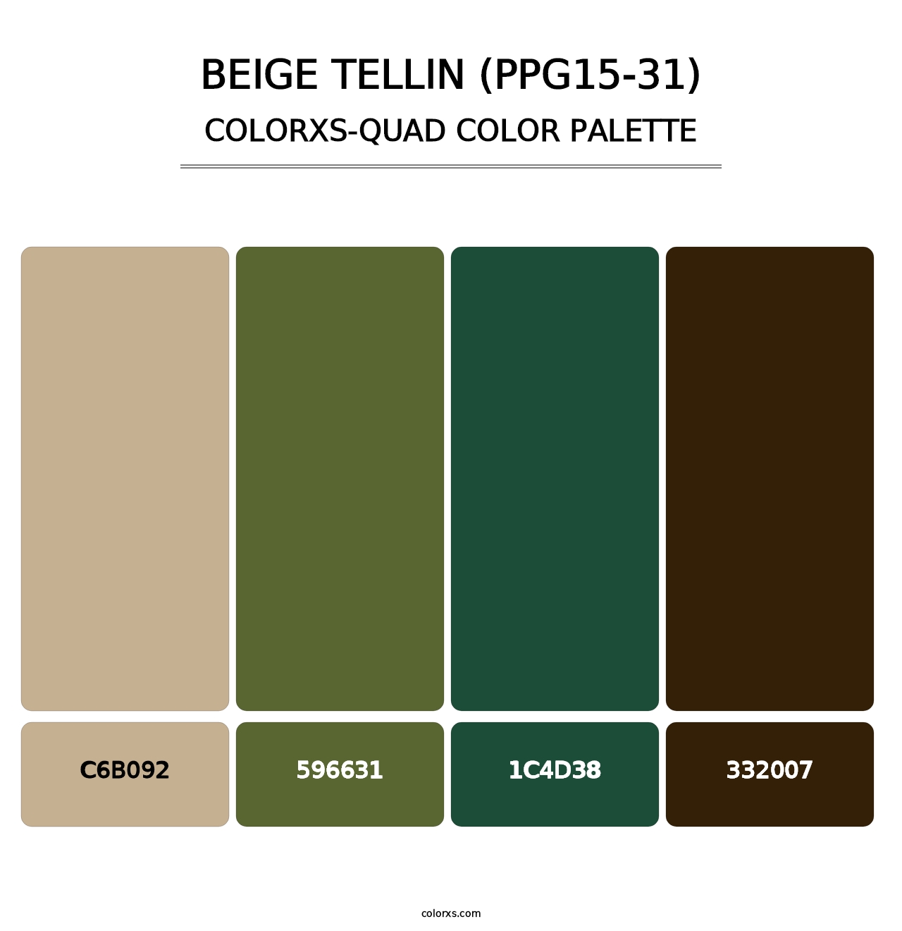 Beige Tellin (PPG15-31) - Colorxs Quad Palette