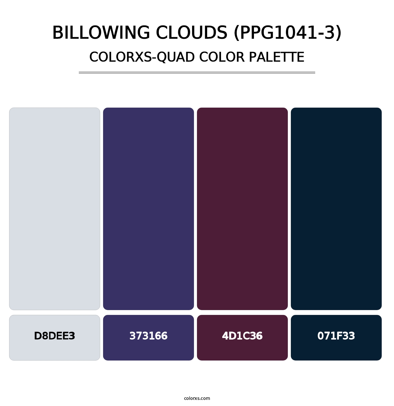 Billowing Clouds (PPG1041-3) - Colorxs Quad Palette