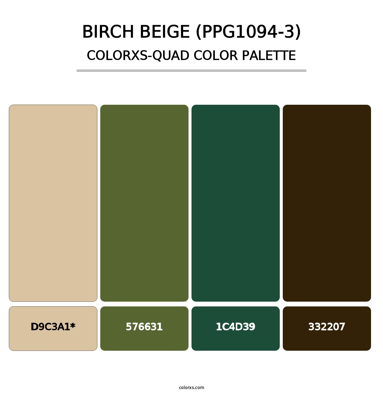 Birch Beige (PPG1094-3) - Colorxs Quad Palette