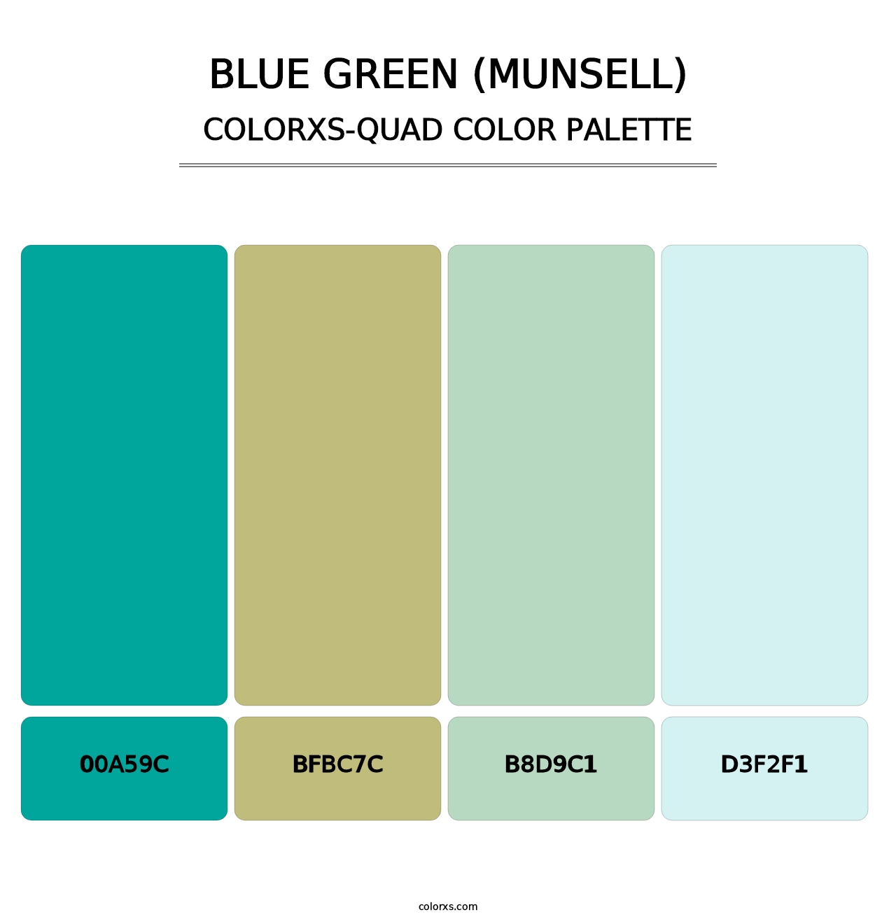 Blue Green (Munsell) - Colorxs Quad Palette