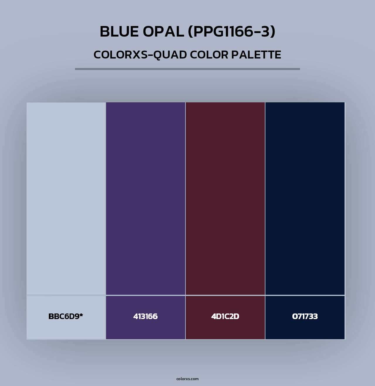 Blue Opal (PPG1166-3) - Colorxs Quad Palette