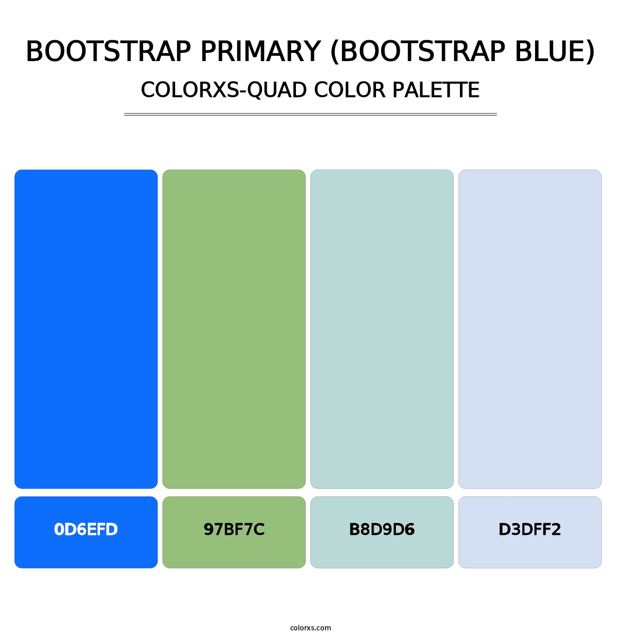Bootstrap Primary (Bootstrap Blue) - Colorxs Quad Palette