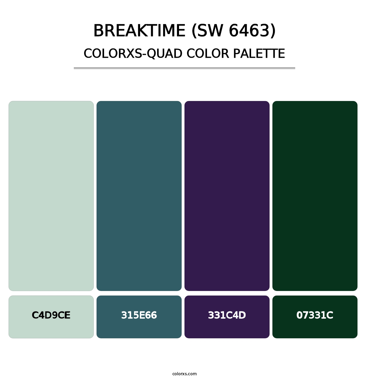 Breaktime (SW 6463) - Colorxs Quad Palette