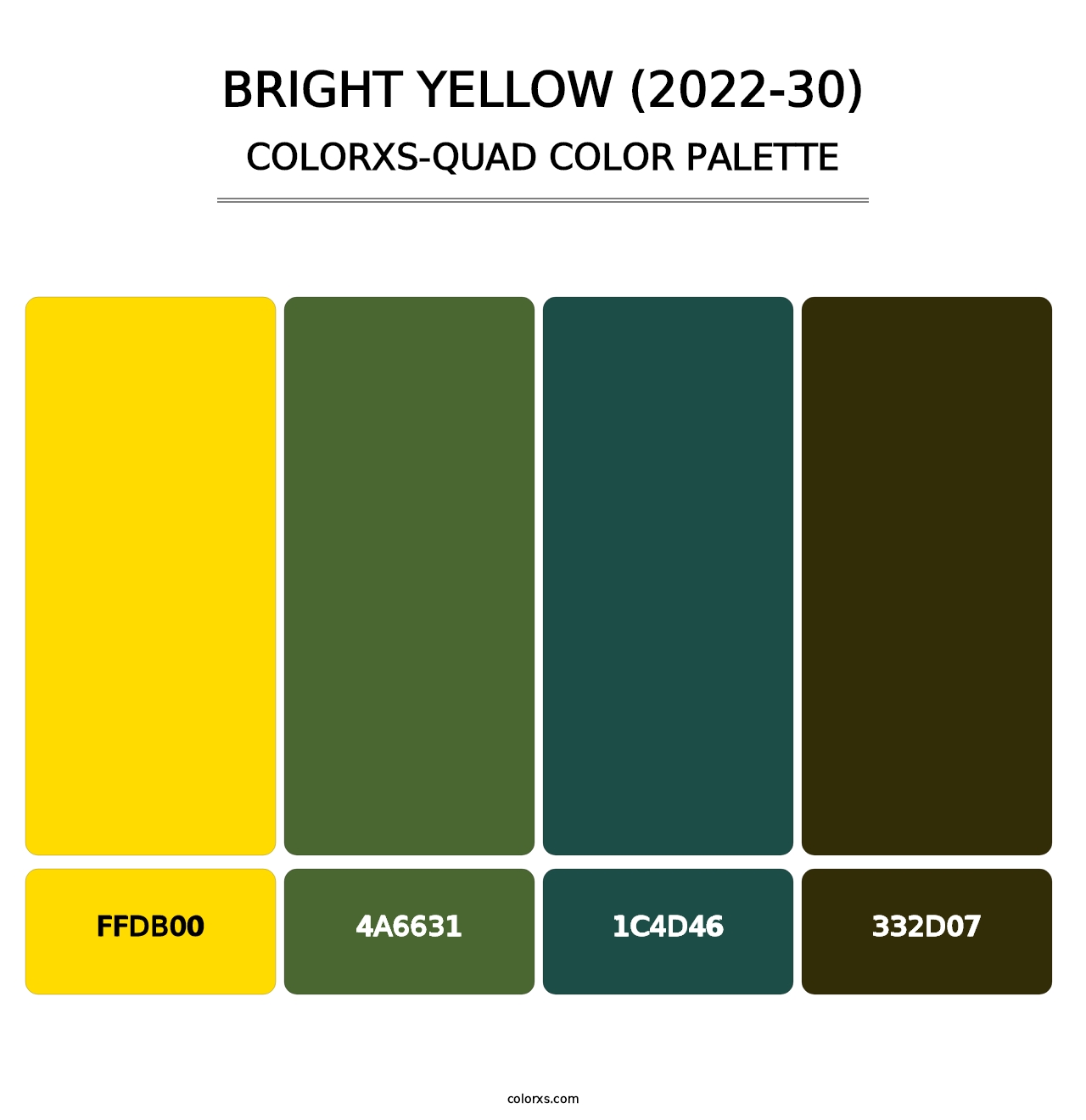 Bright Yellow (2022-30) - Colorxs Quad Palette