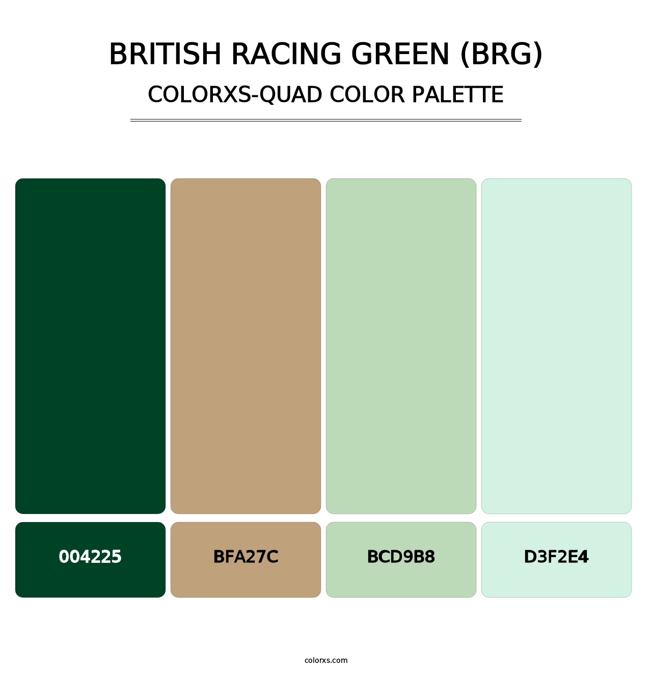 British Racing Green (BRG) - Colorxs Quad Palette