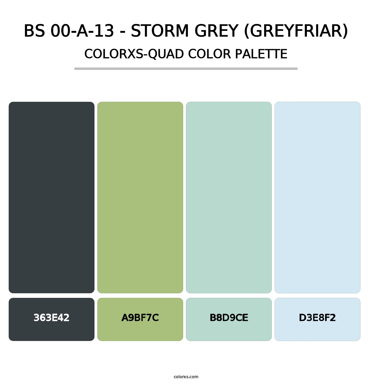 BS 00-A-13 - Storm Grey (Greyfriar) - Colorxs Quad Palette