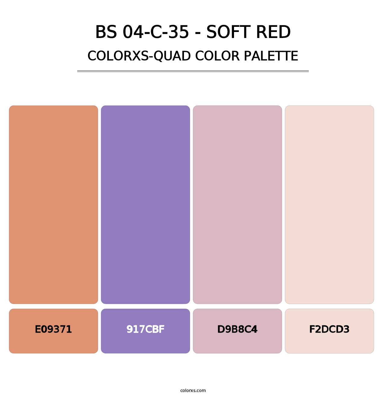 BS 04-C-35 - Soft Red - Colorxs Quad Palette