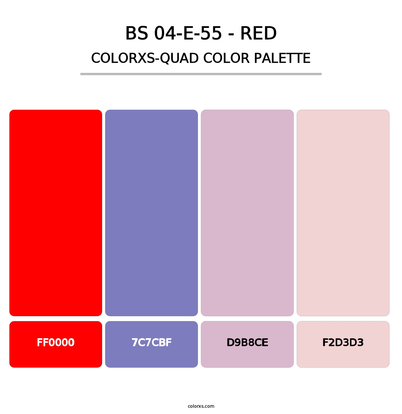 BS 04-E-55 - Red - Colorxs Quad Palette