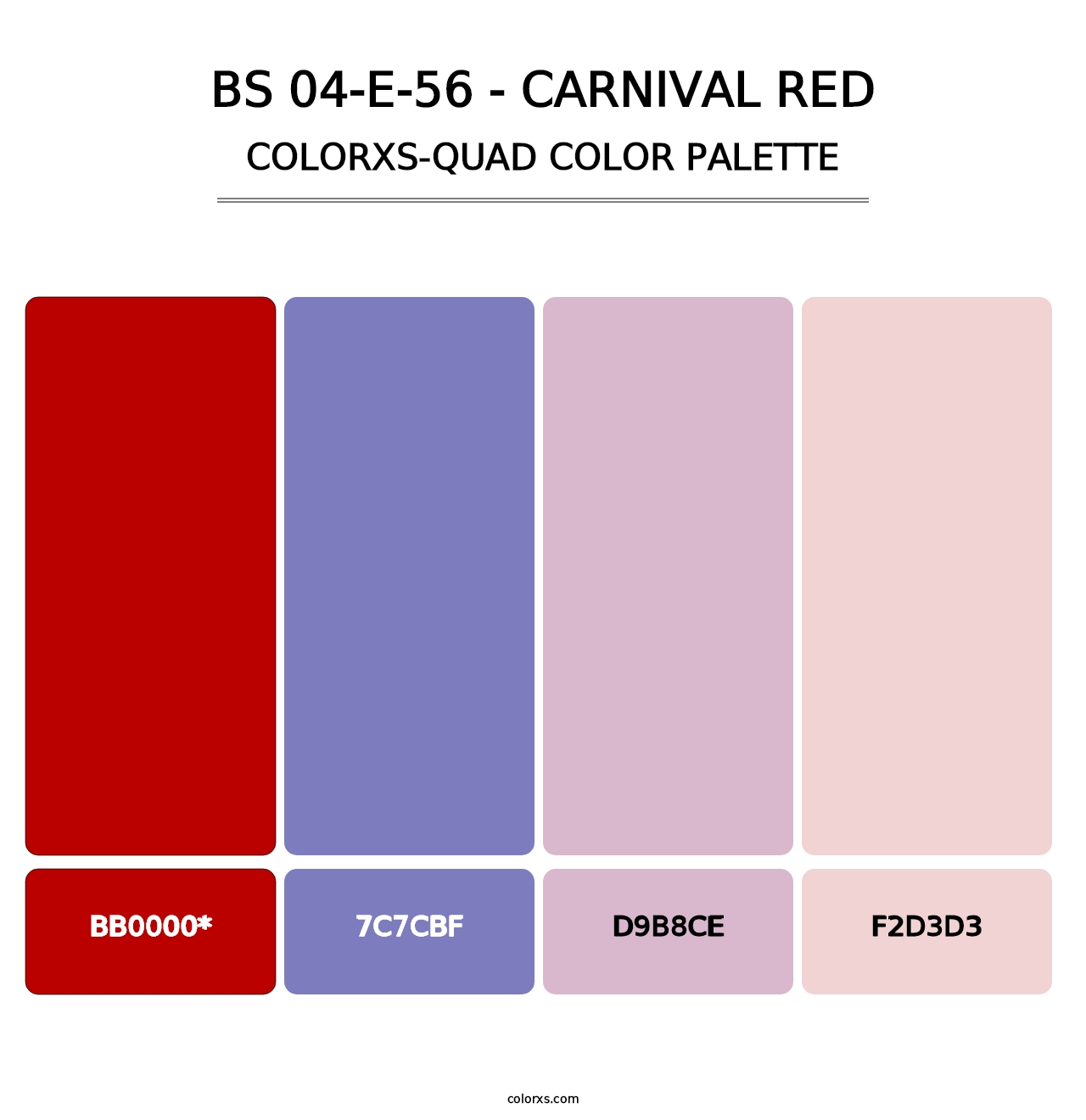 BS 04-E-56 - Carnival Red - Colorxs Quad Palette