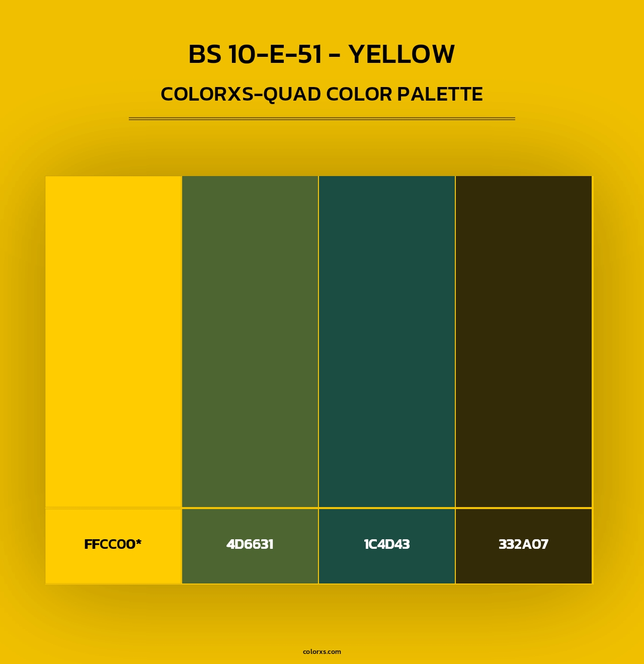 BS 10-E-51 - Yellow - Colorxs Quad Palette