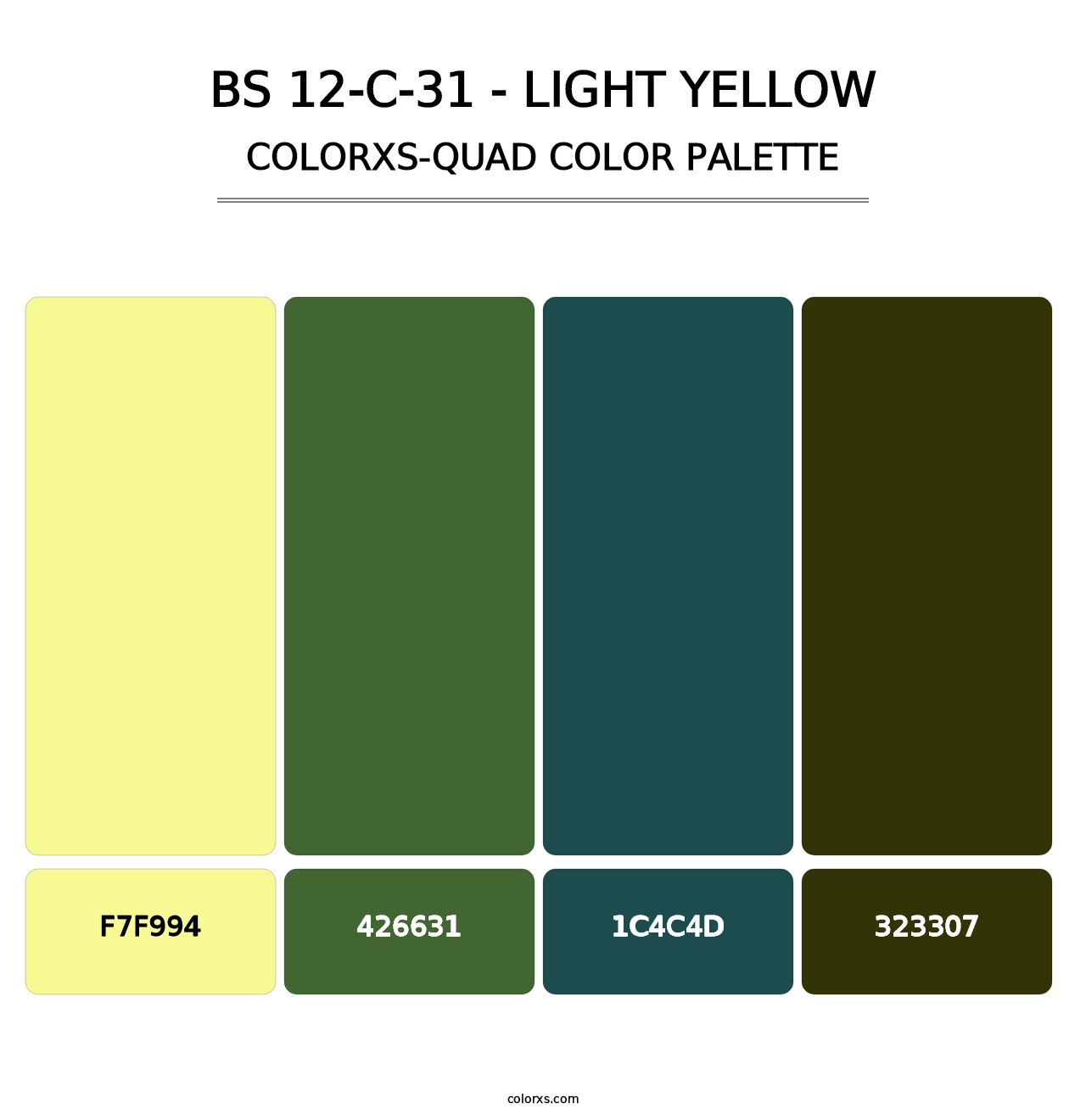 BS 12-C-31 - Light Yellow - Colorxs Quad Palette