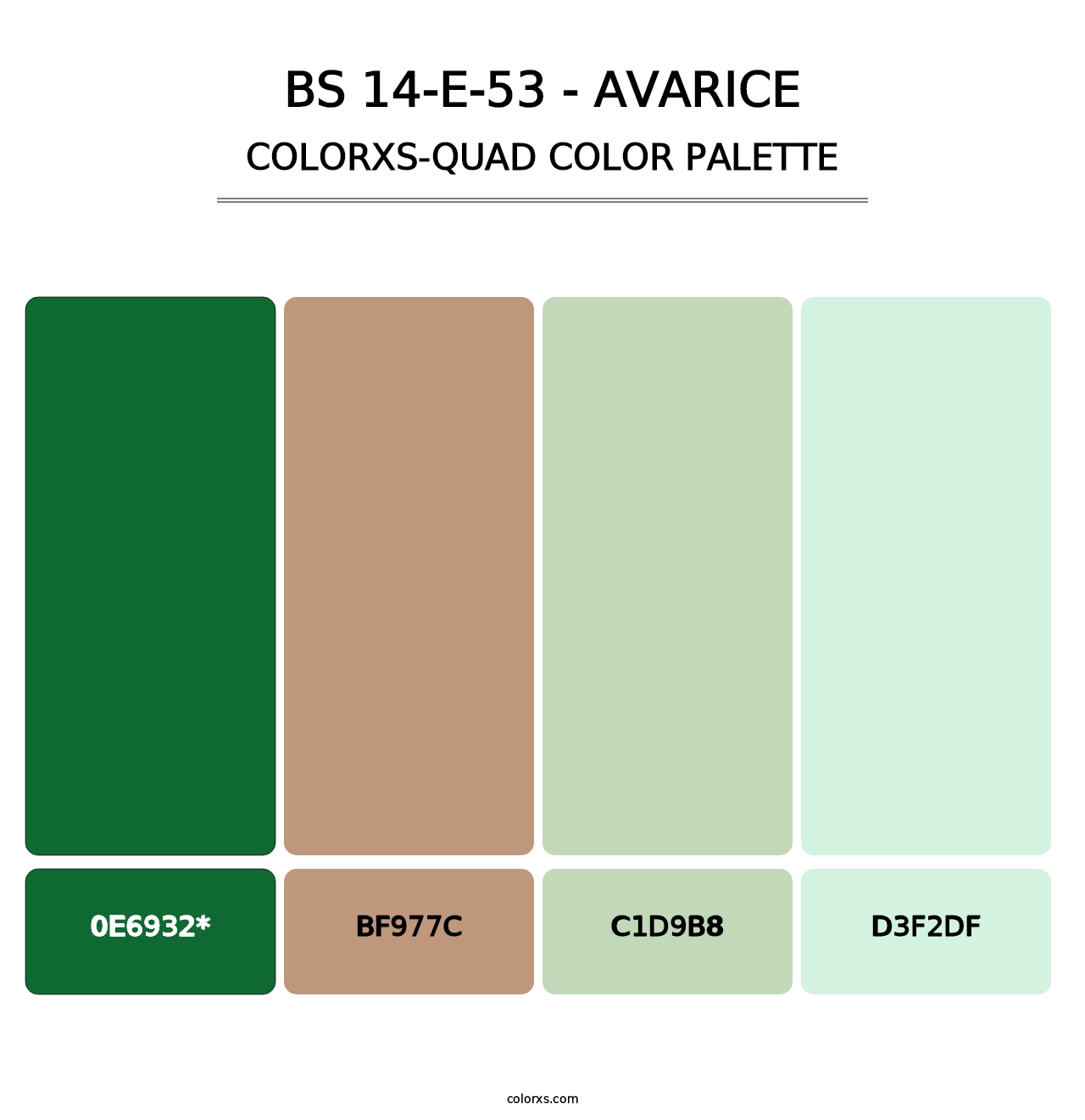 BS 14-E-53 - Avarice - Colorxs Quad Palette