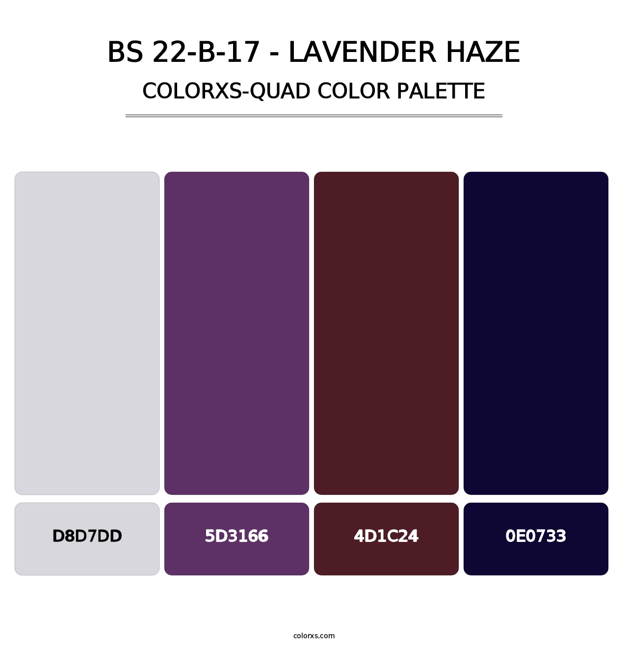 BS 22-B-17 - Lavender Haze - Colorxs Quad Palette