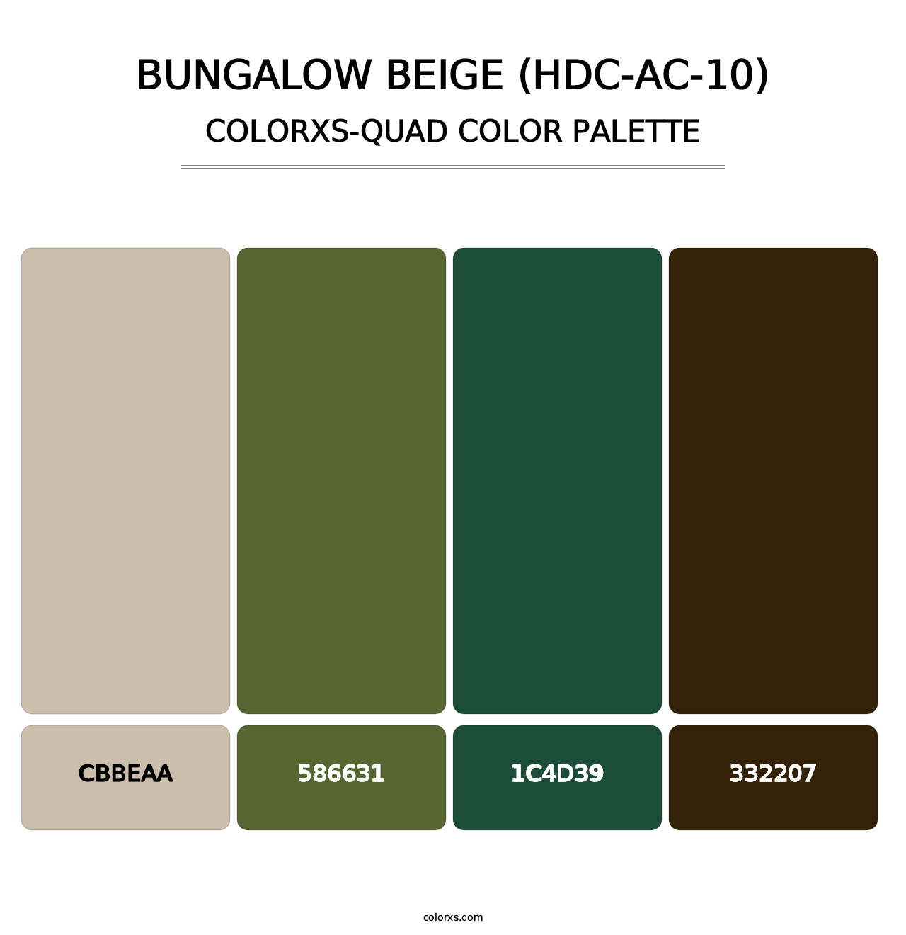 Bungalow Beige (HDC-AC-10) - Colorxs Quad Palette