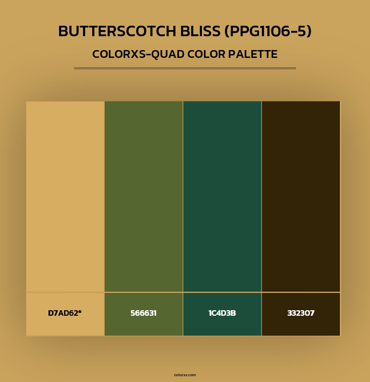 Butterscotch Bliss (PPG1106-5) - Colorxs Quad Palette