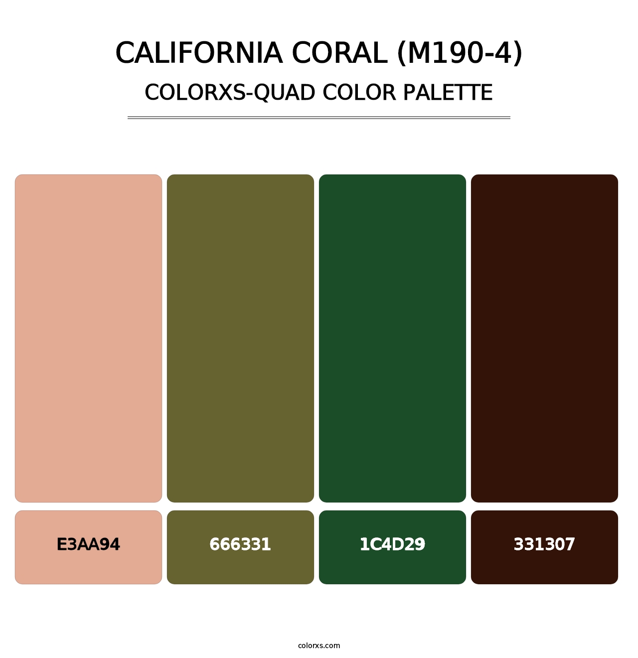 California Coral (M190-4) - Colorxs Quad Palette