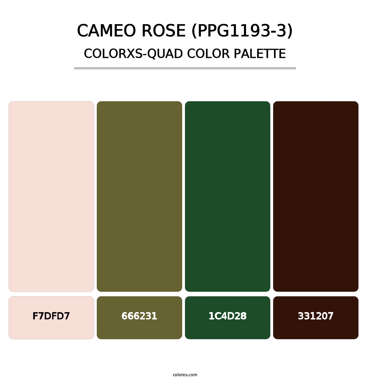 Cameo Rose (PPG1193-3) - Colorxs Quad Palette