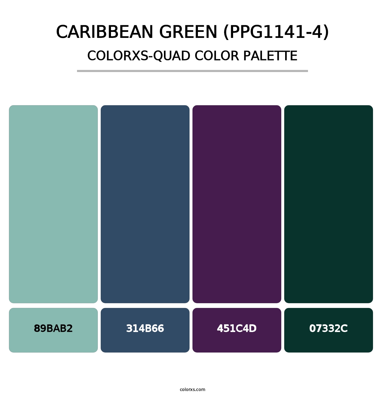 Caribbean Green (PPG1141-4) - Colorxs Quad Palette
