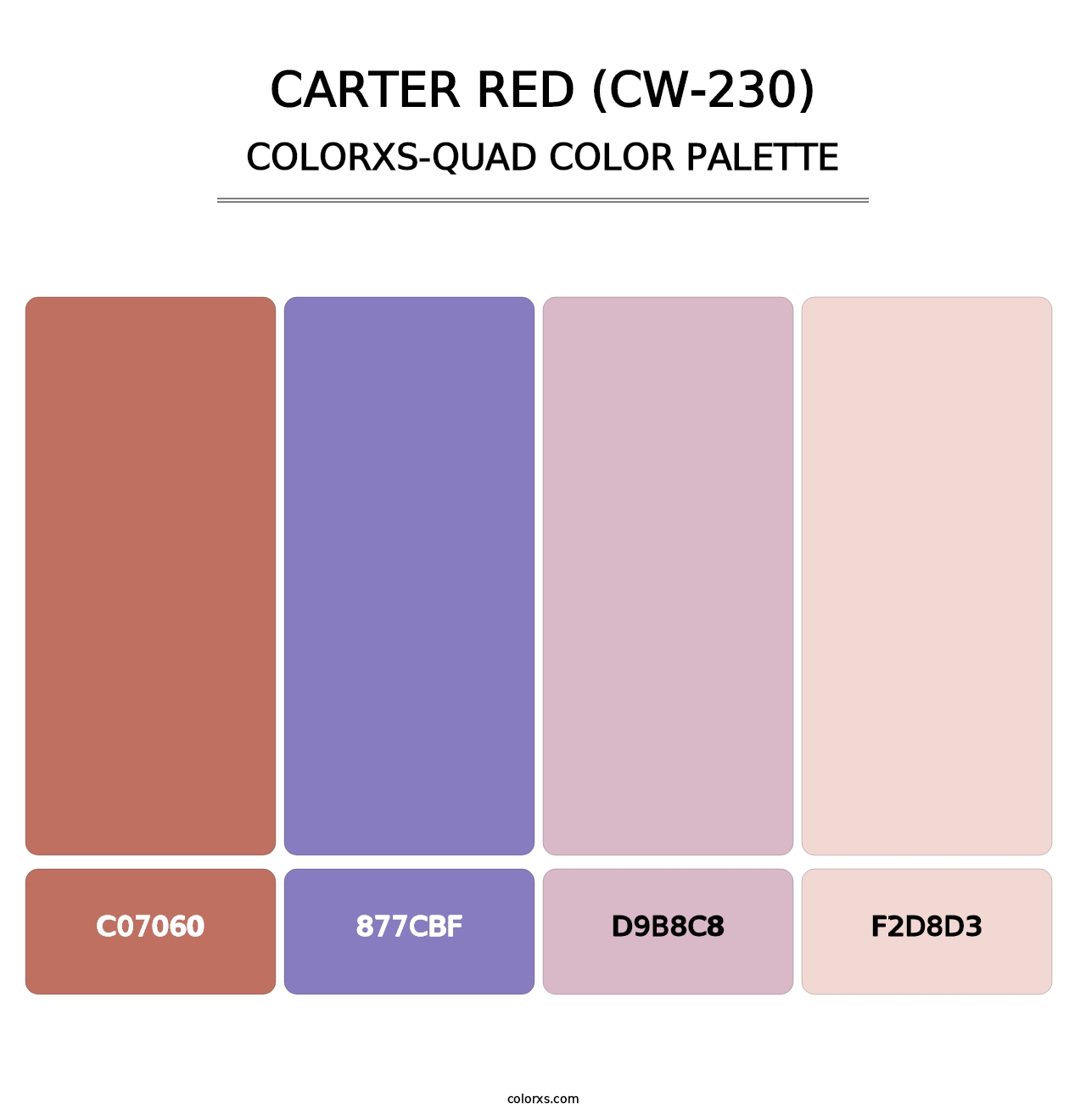 Carter Red (CW-230) - Colorxs Quad Palette