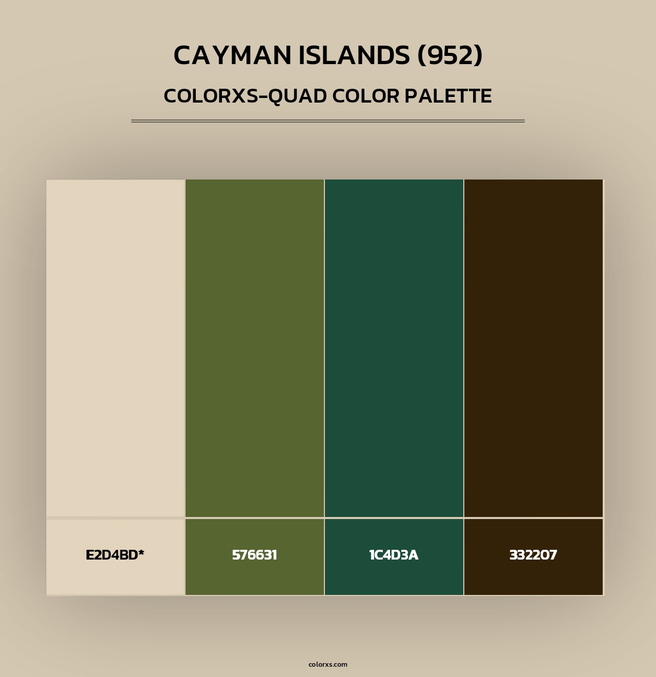 Cayman Islands (952) - Colorxs Quad Palette