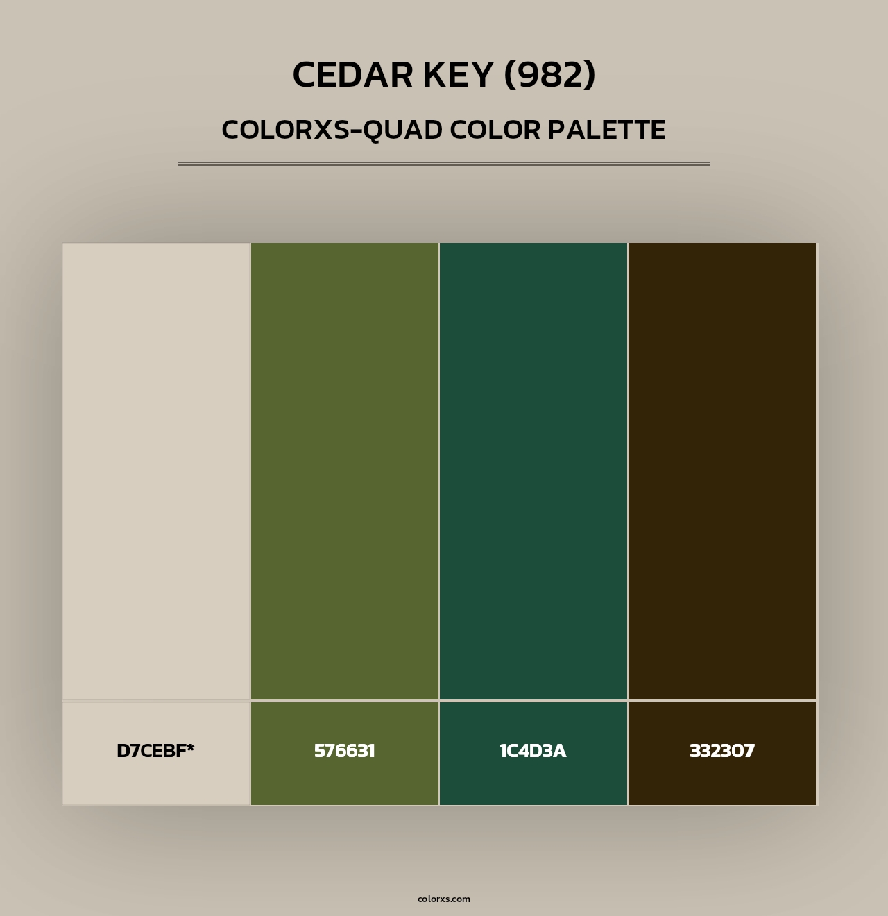 Cedar Key (982) - Colorxs Quad Palette