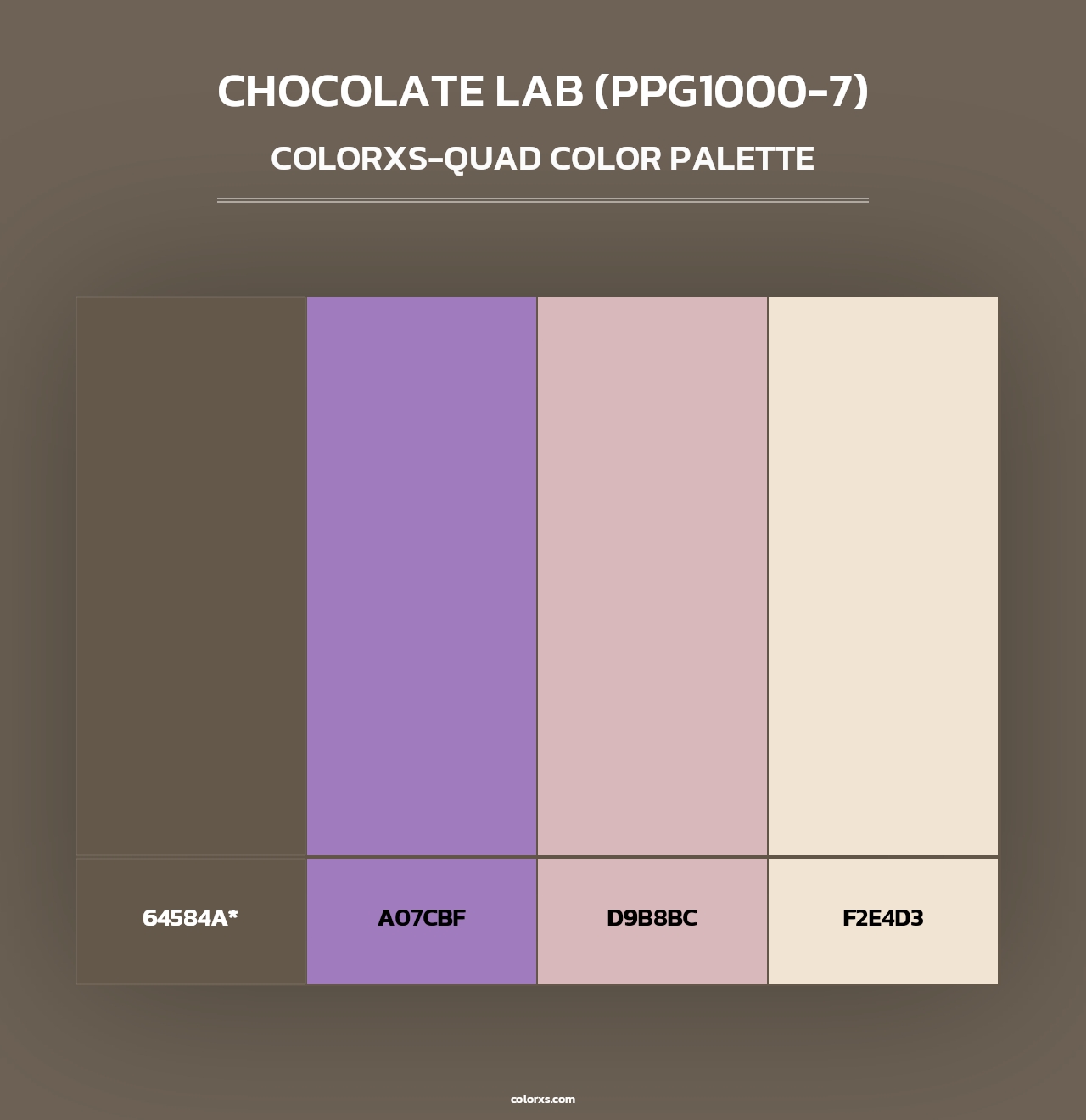 Chocolate Lab (PPG1000-7) - Colorxs Quad Palette