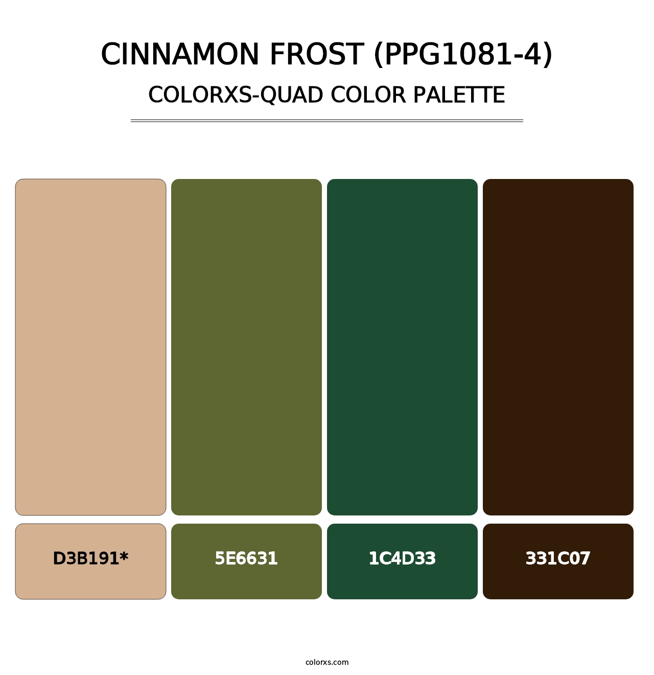 Cinnamon Frost (PPG1081-4) - Colorxs Quad Palette