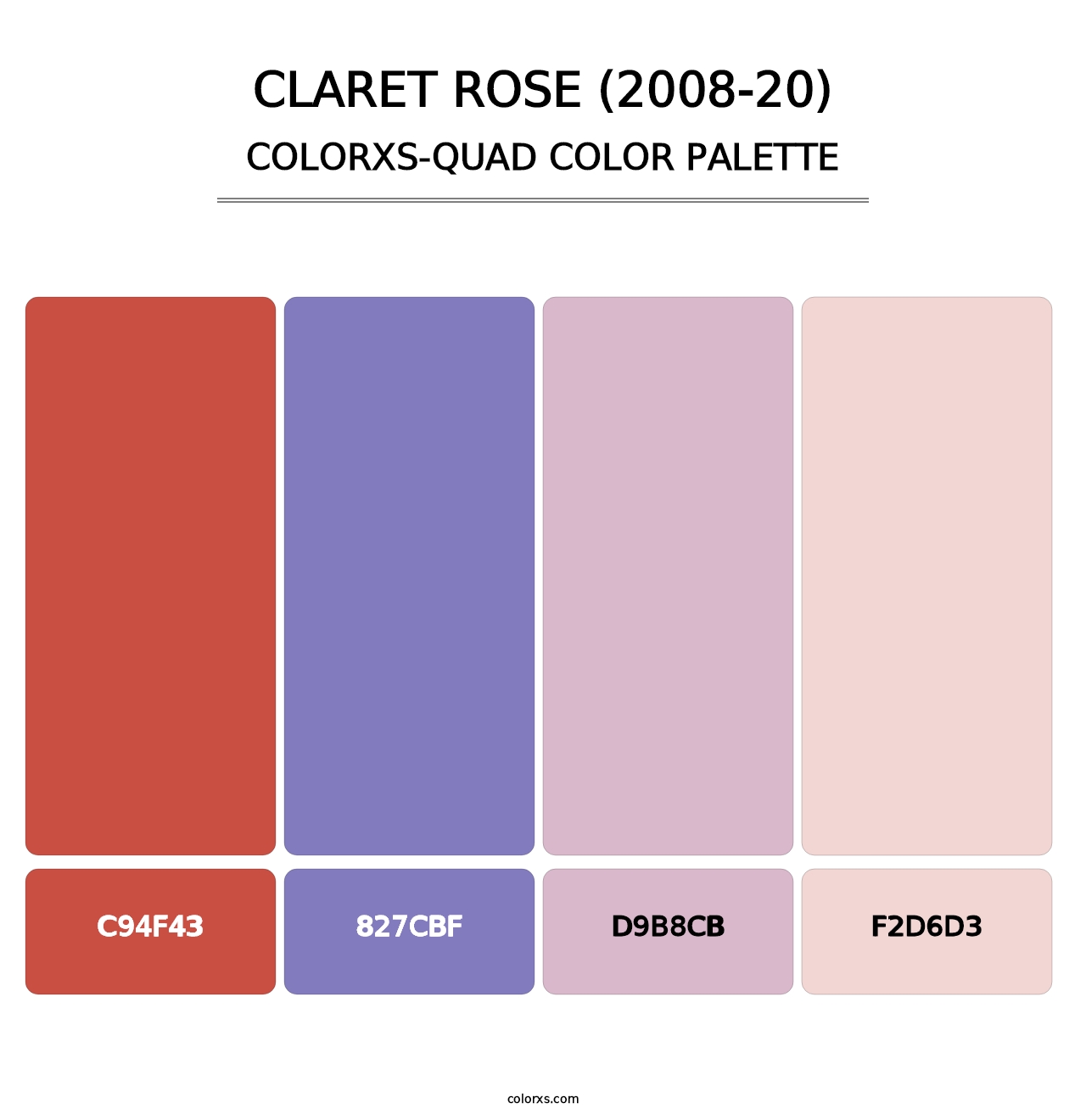 Claret Rose (2008-20) - Colorxs Quad Palette