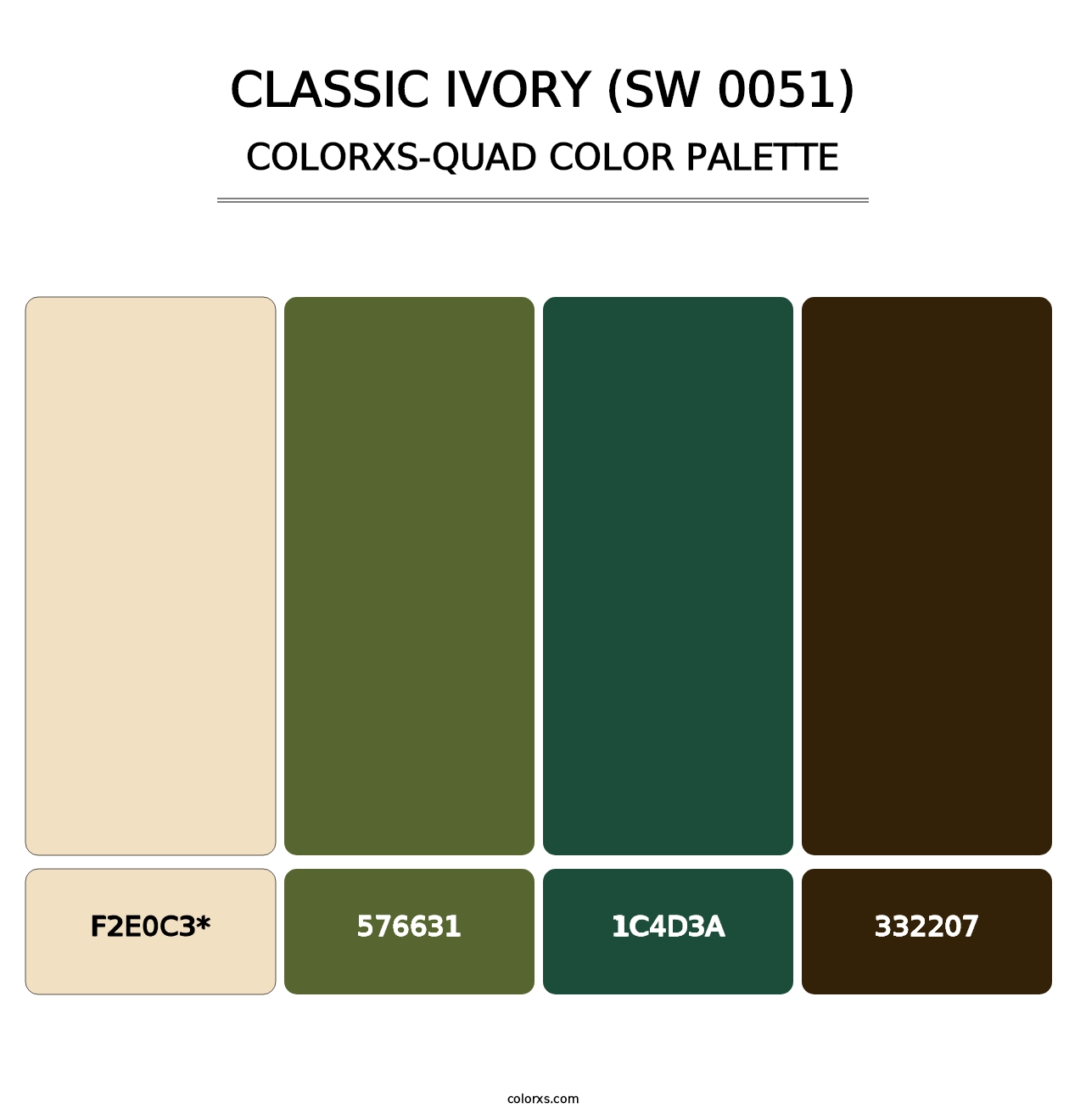 Classic Ivory (SW 0051) - Colorxs Quad Palette