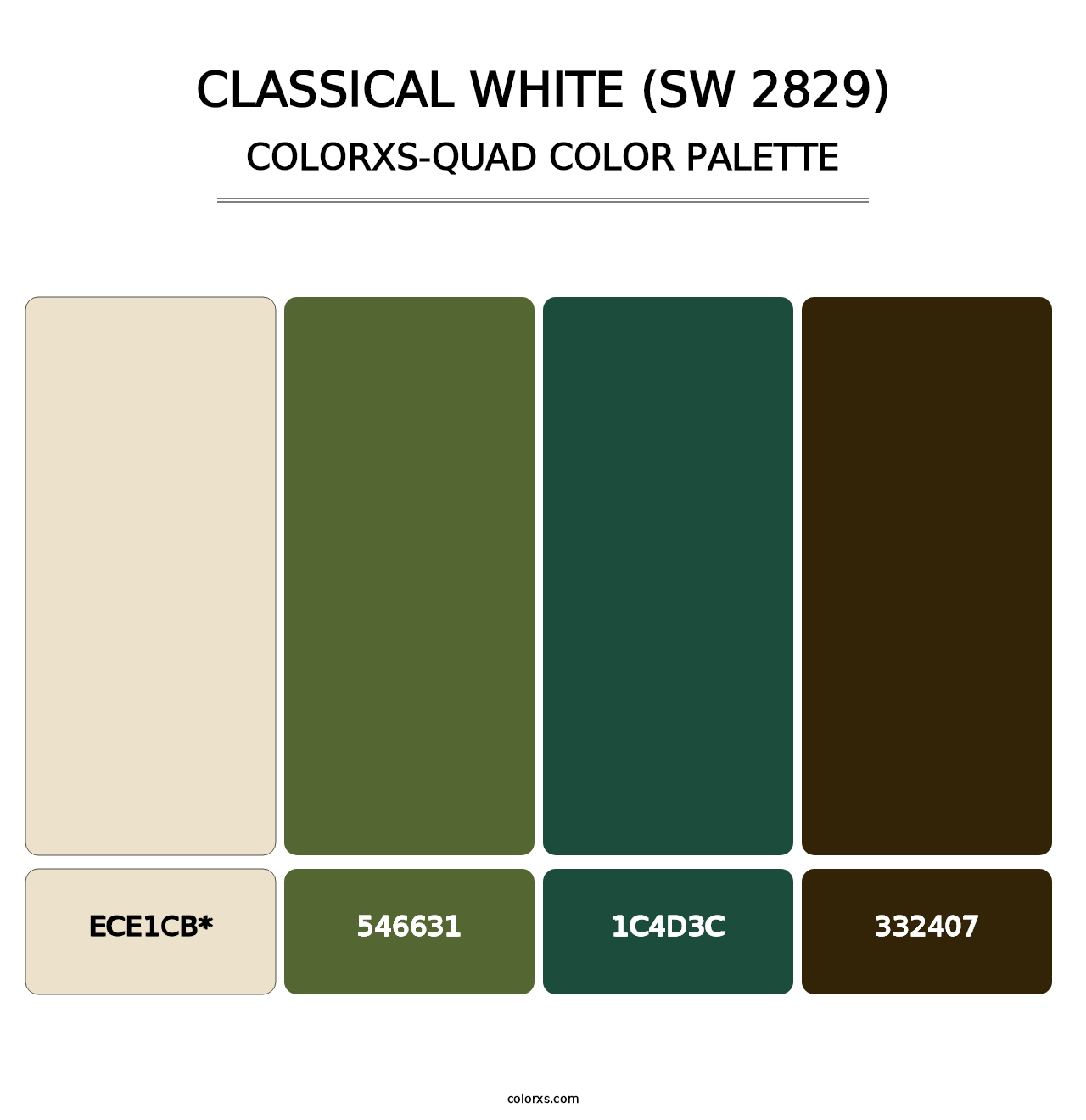 Classical White (SW 2829) - Colorxs Quad Palette