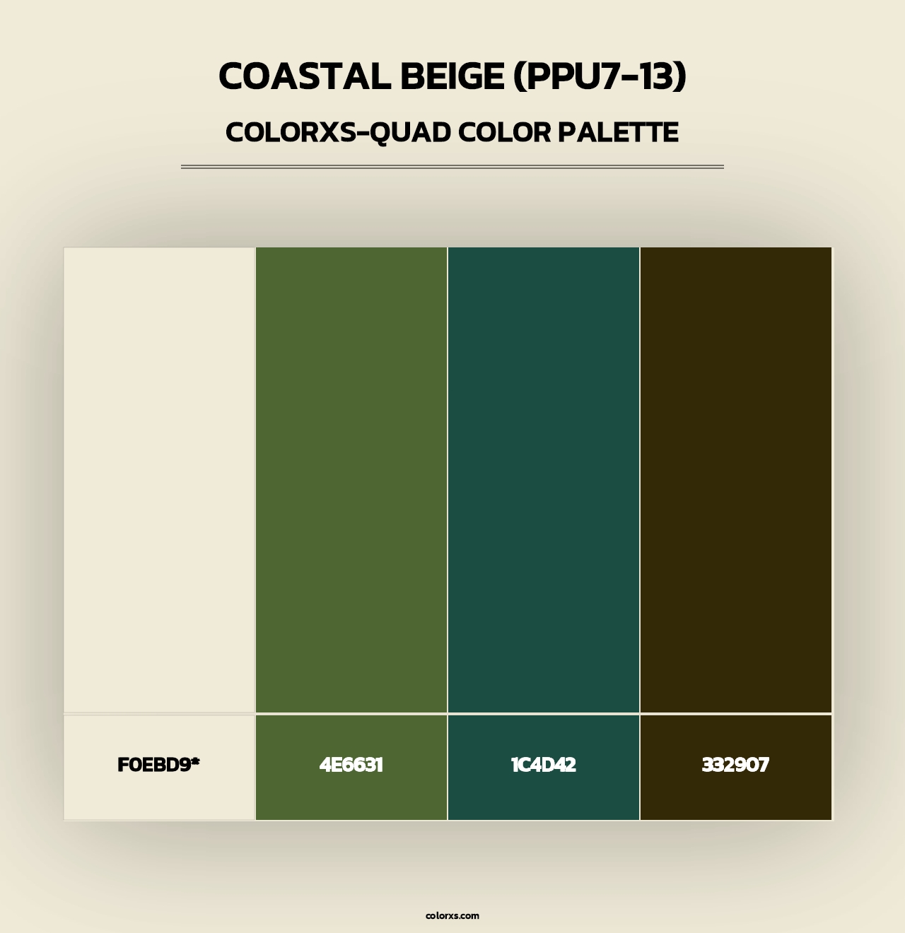Coastal Beige (PPU7-13) - Colorxs Quad Palette