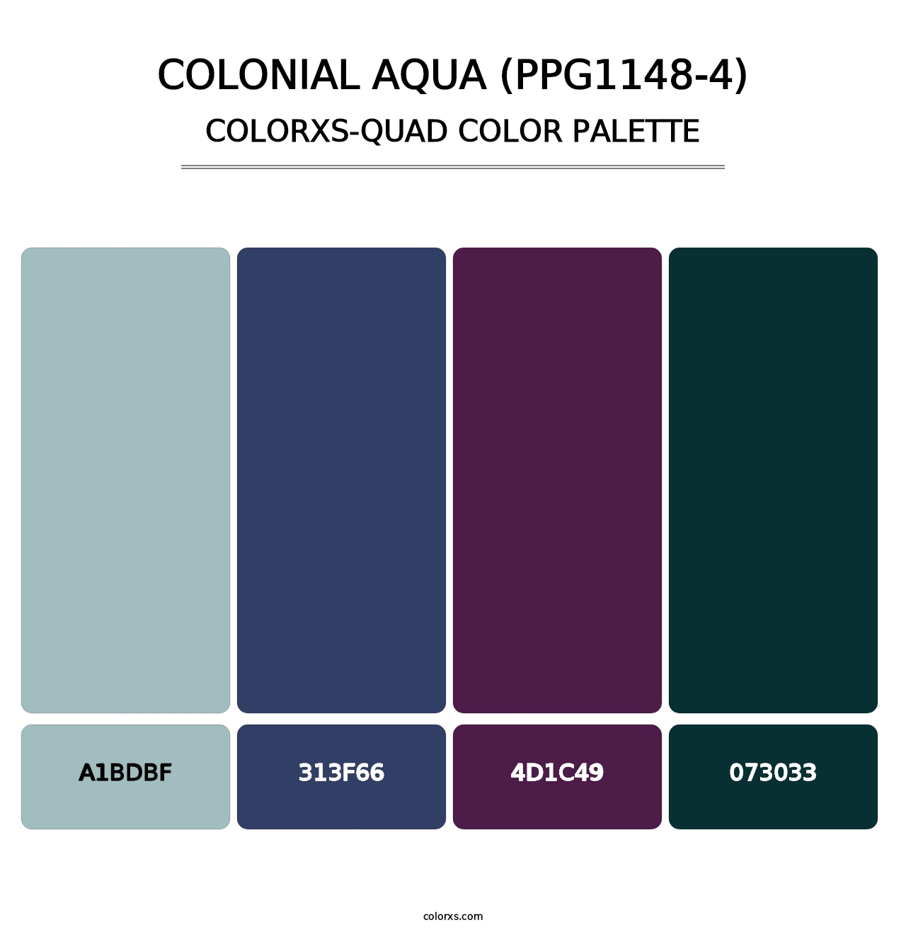Colonial Aqua (PPG1148-4) - Colorxs Quad Palette