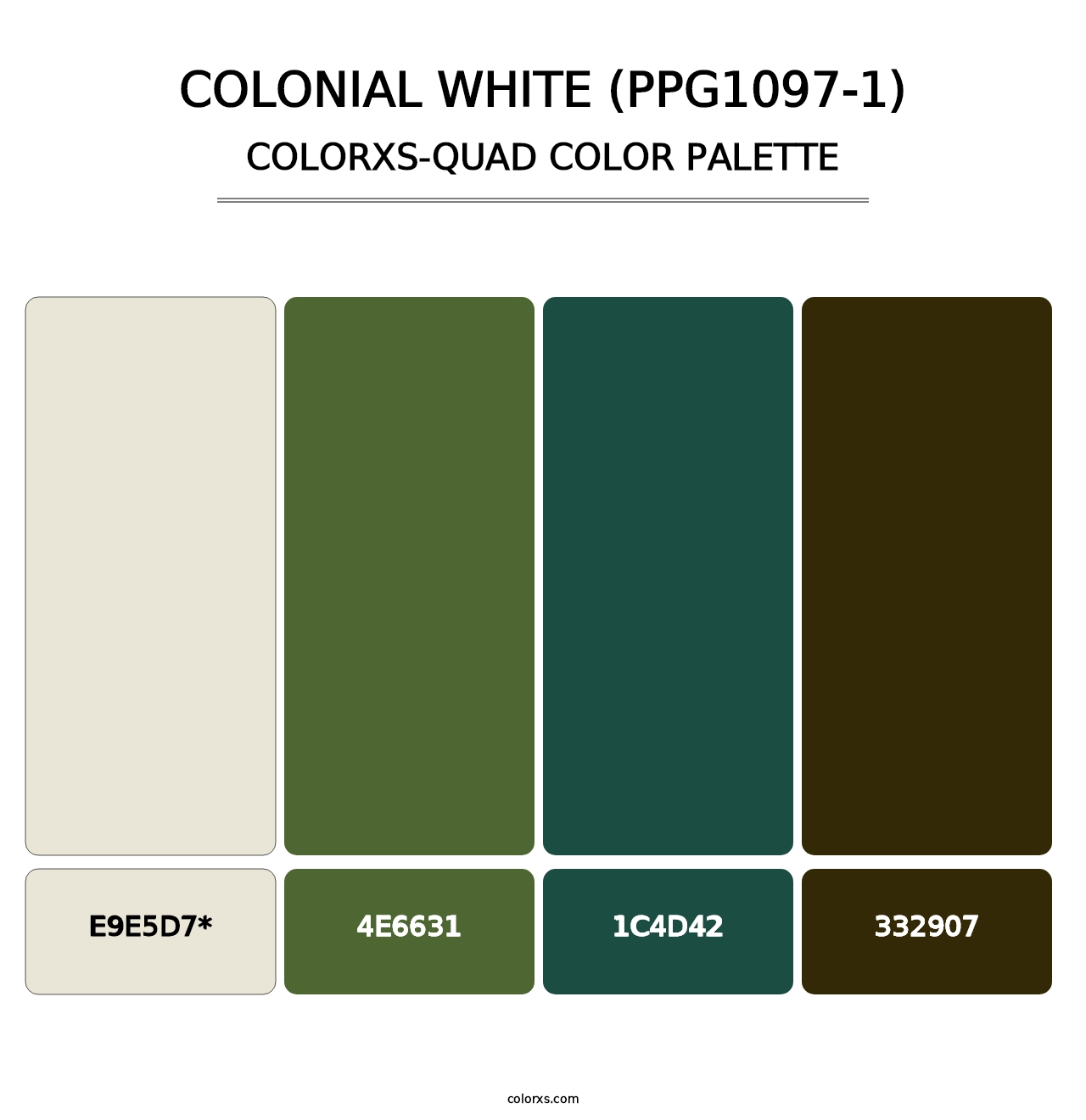 Colonial White (PPG1097-1) - Colorxs Quad Palette