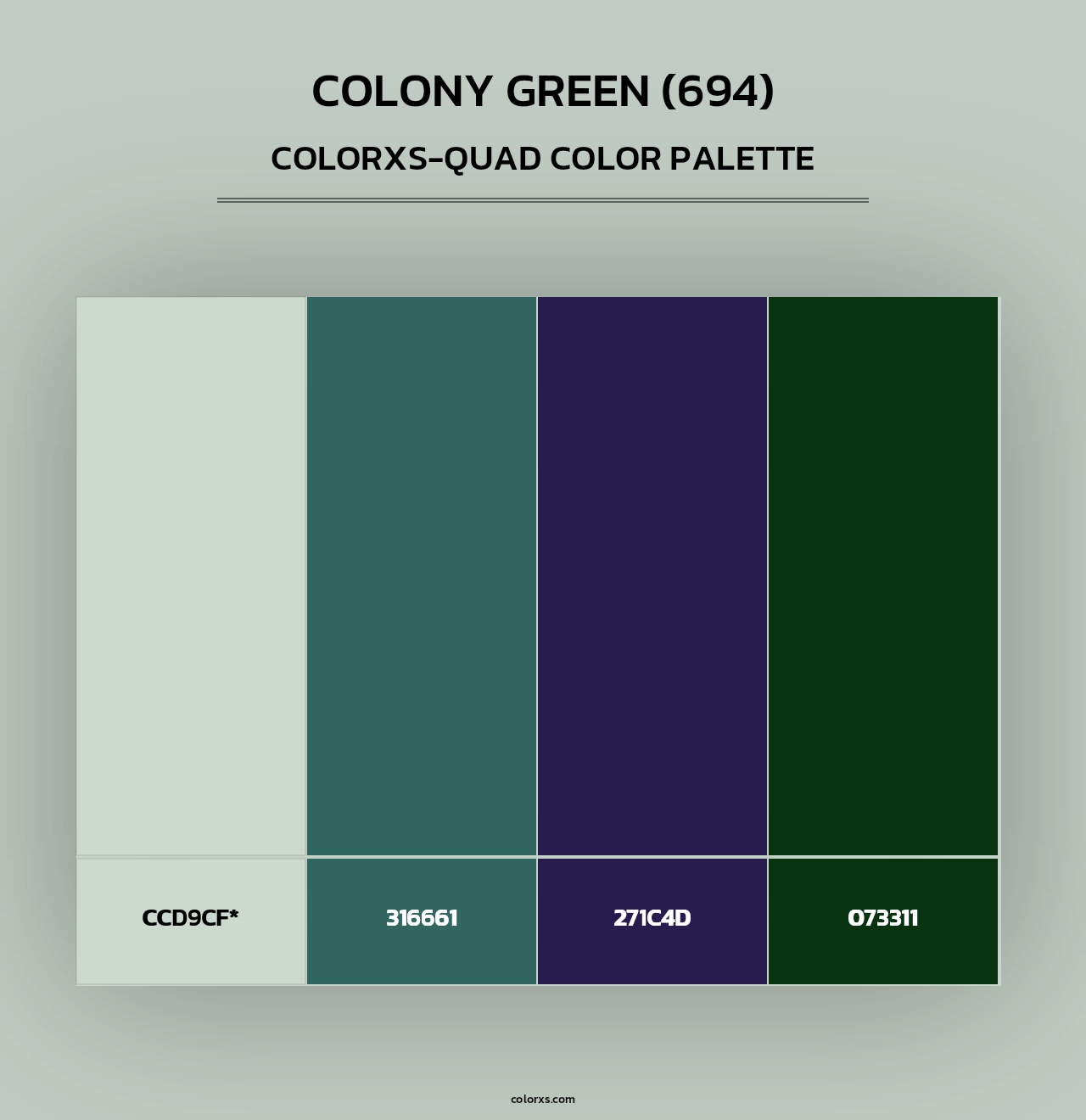 Colony Green (694) - Colorxs Quad Palette