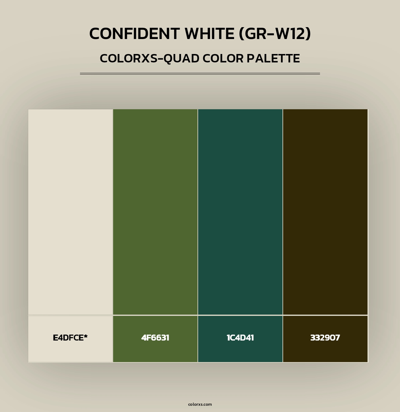 Confident White (GR-W12) - Colorxs Quad Palette