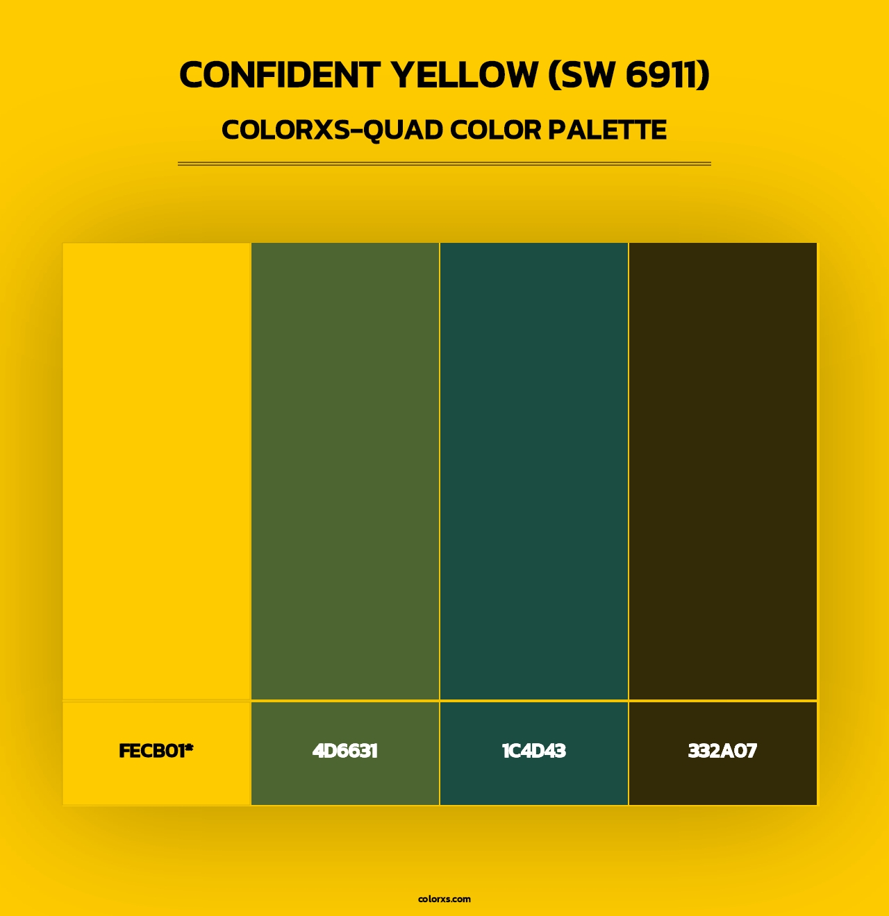 Confident Yellow (SW 6911) - Colorxs Quad Palette