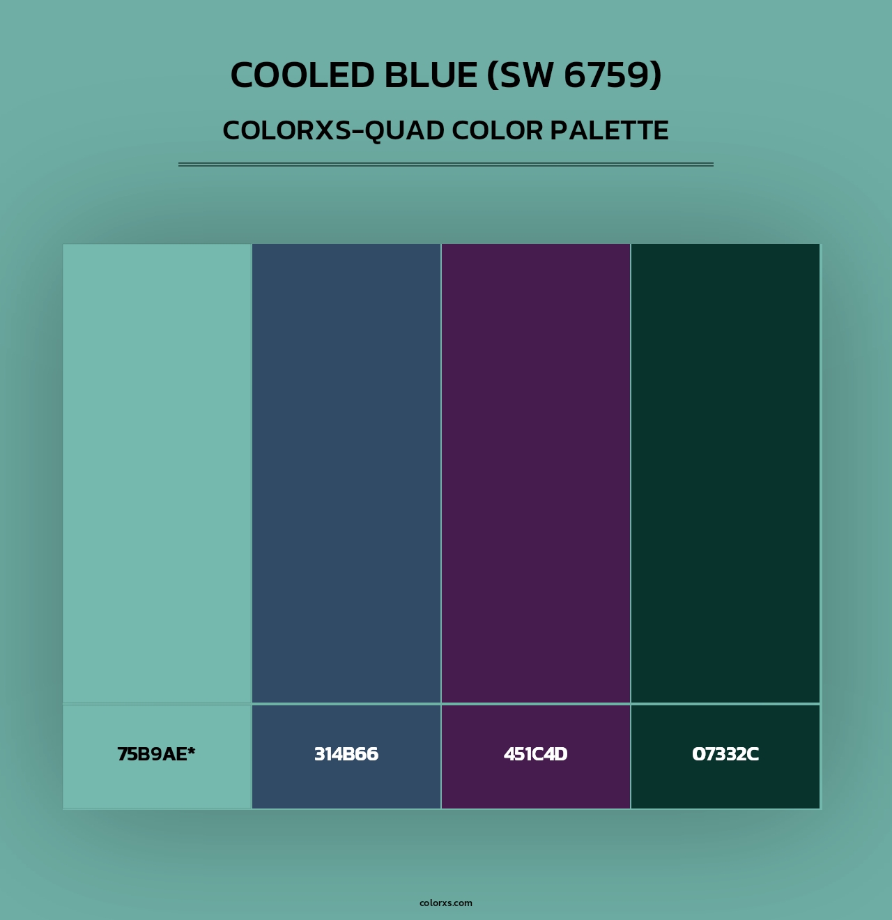 Cooled Blue (SW 6759) - Colorxs Quad Palette