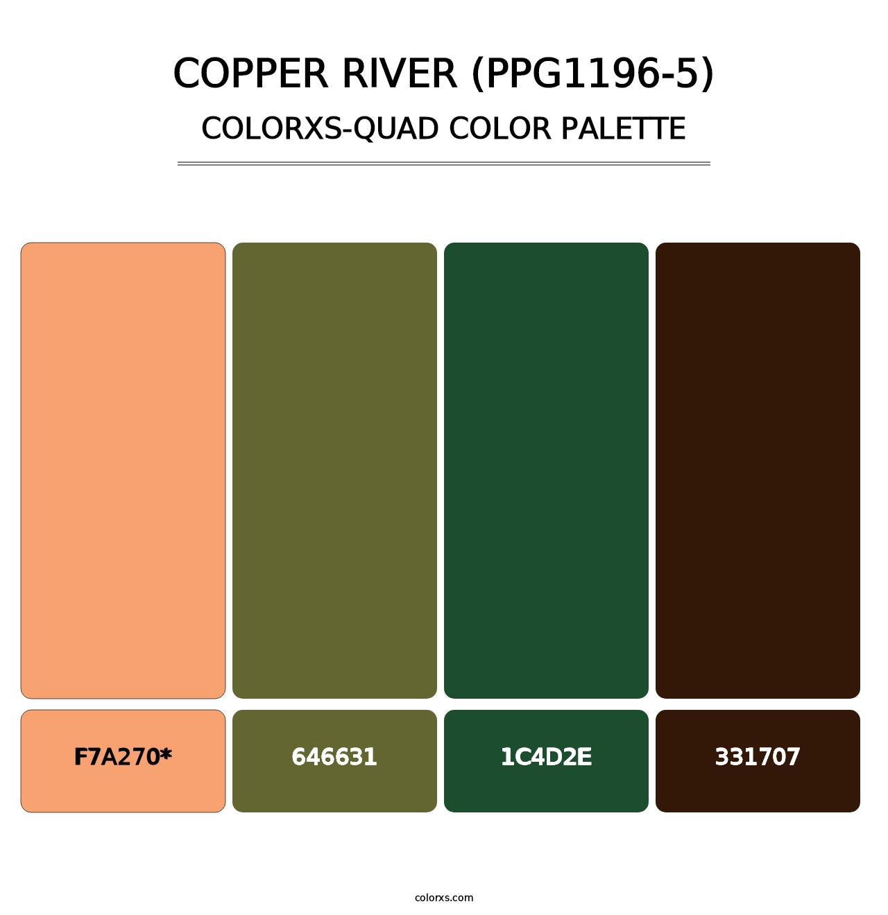Copper River (PPG1196-5) - Colorxs Quad Palette