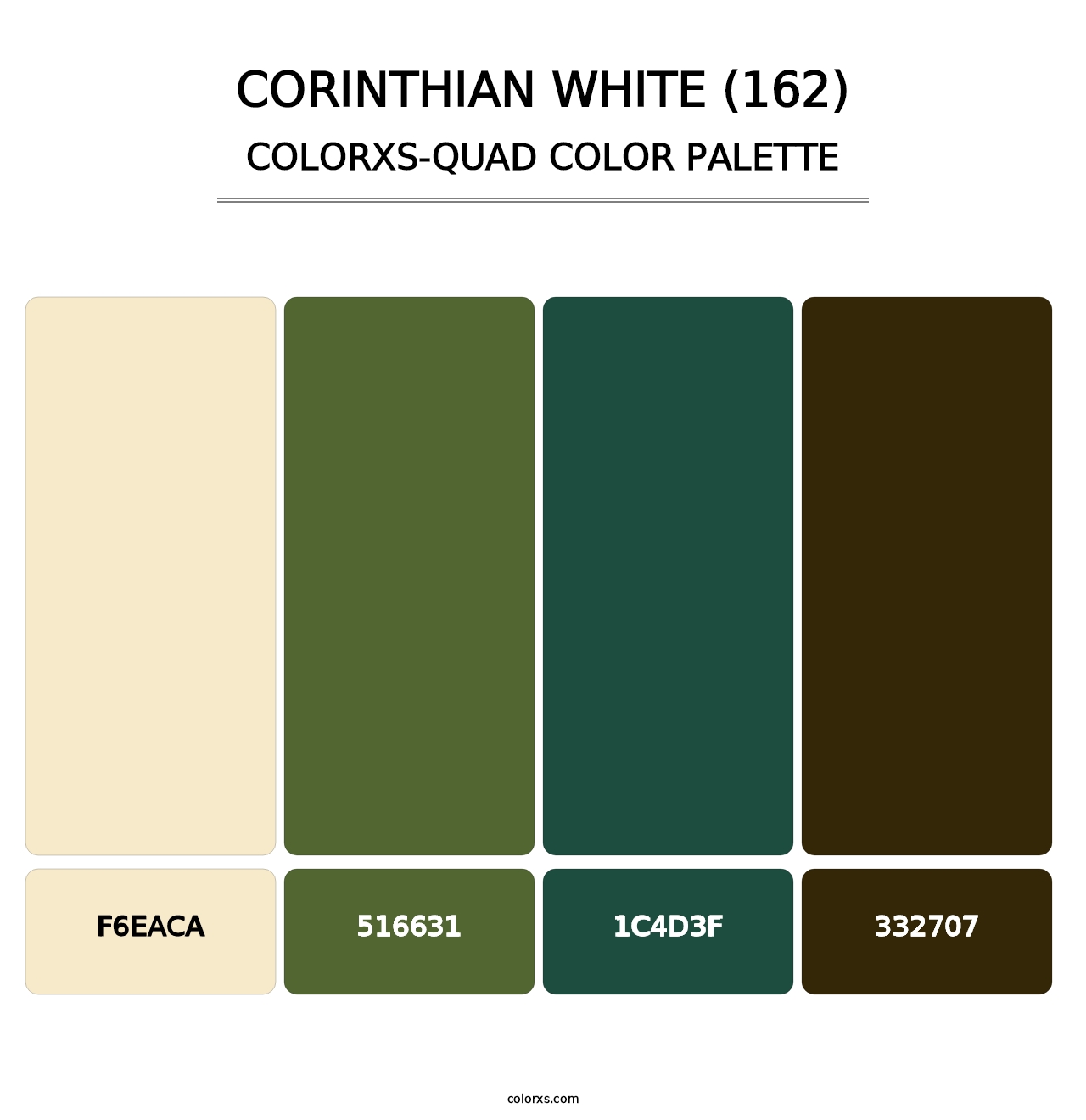 Corinthian White (162) - Colorxs Quad Palette