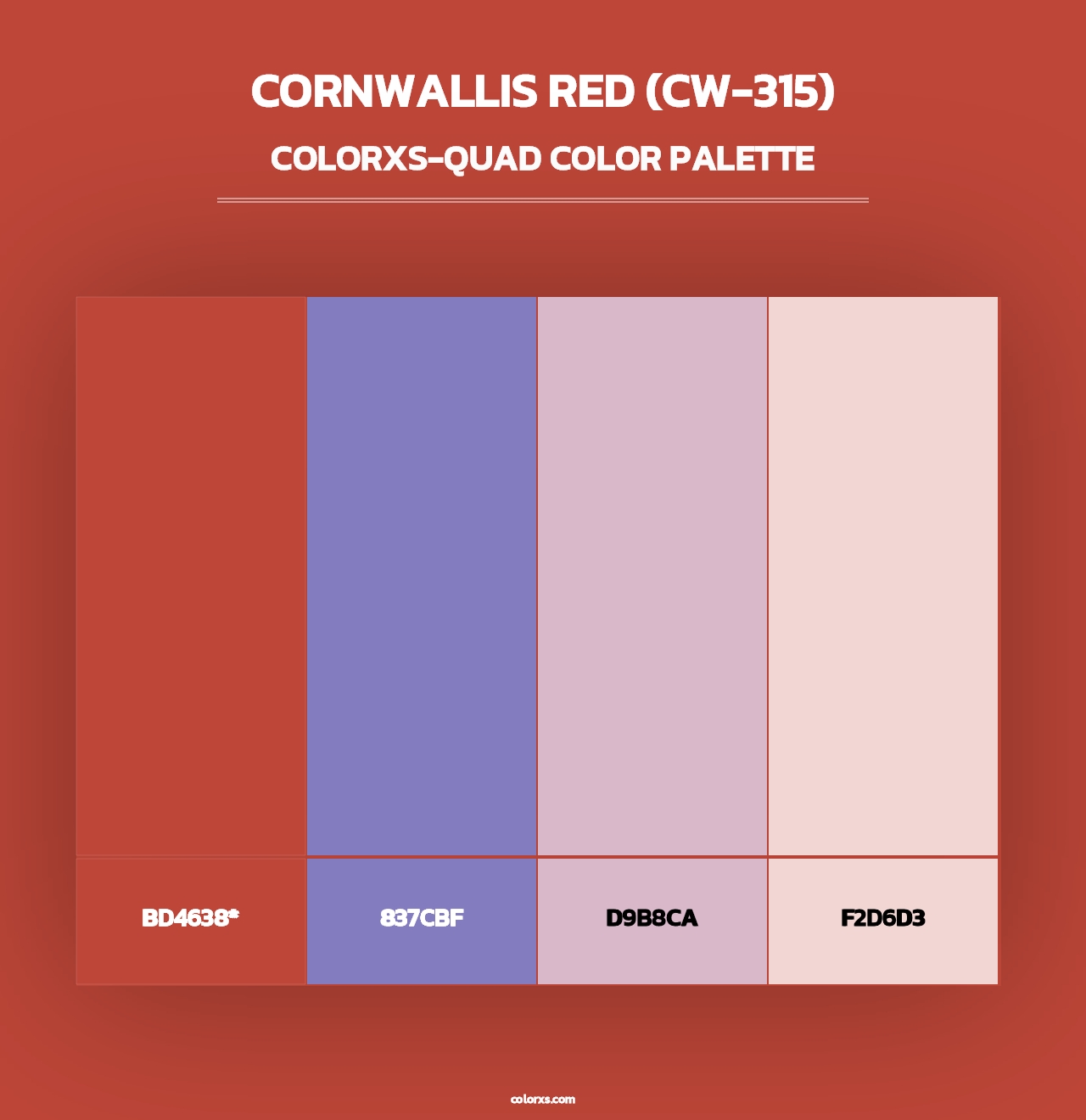 Cornwallis Red (CW-315) - Colorxs Quad Palette