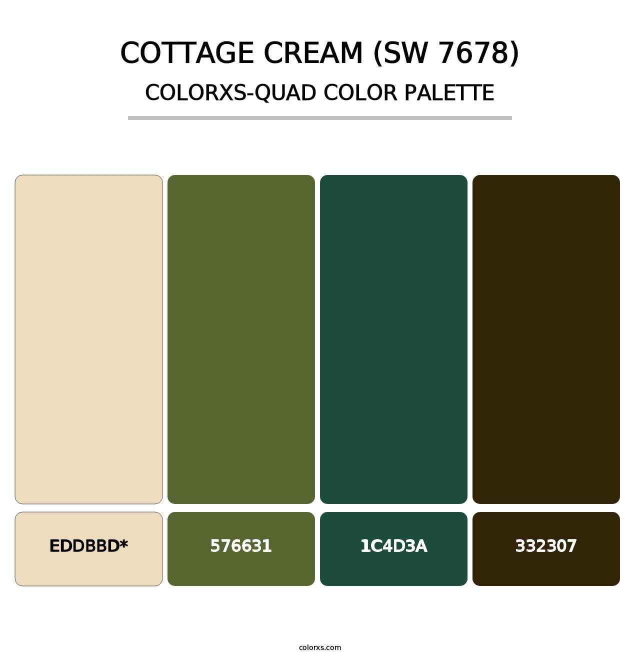 Cottage Cream (SW 7678) - Colorxs Quad Palette