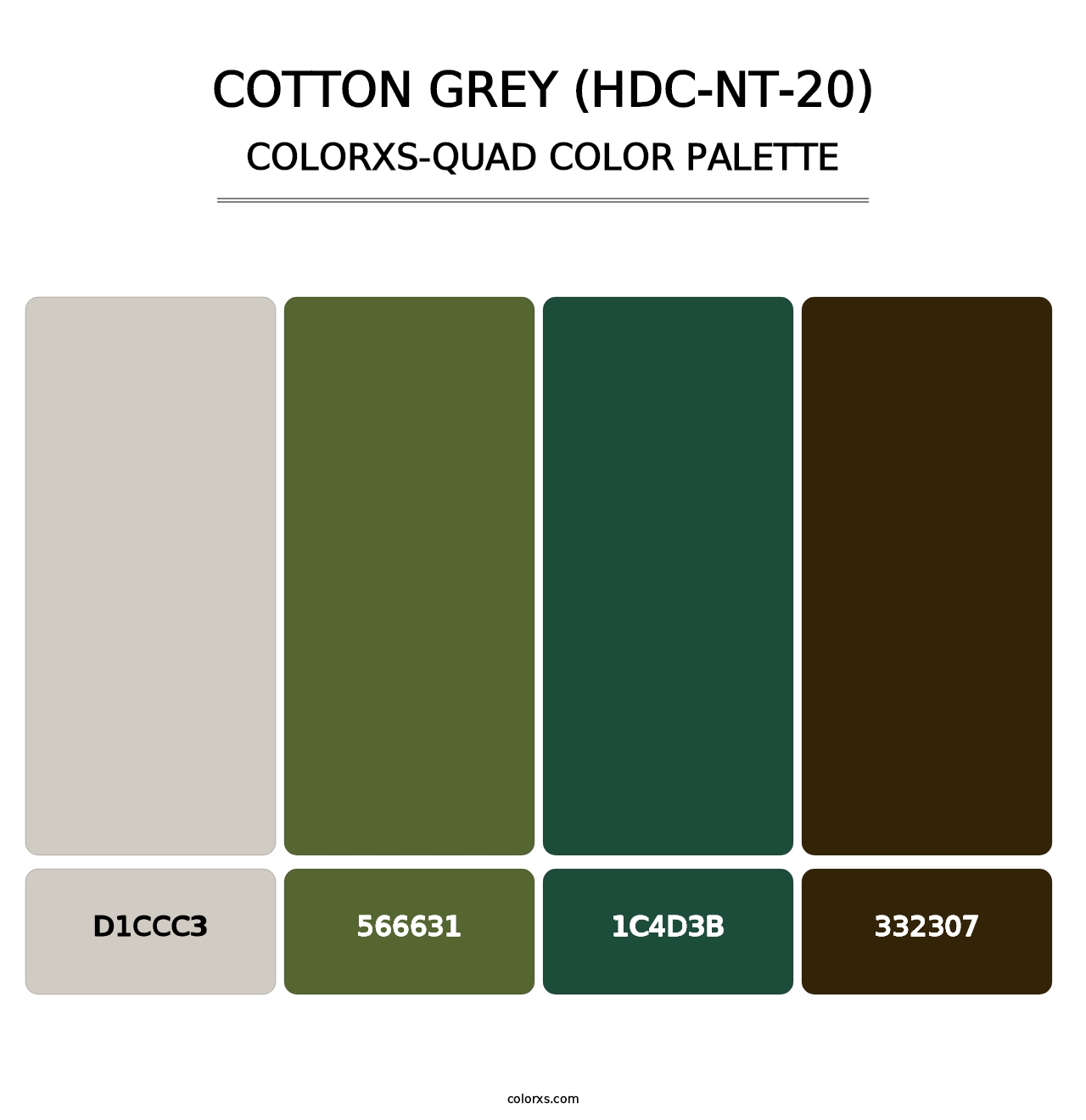 Cotton Grey (HDC-NT-20) - Colorxs Quad Palette