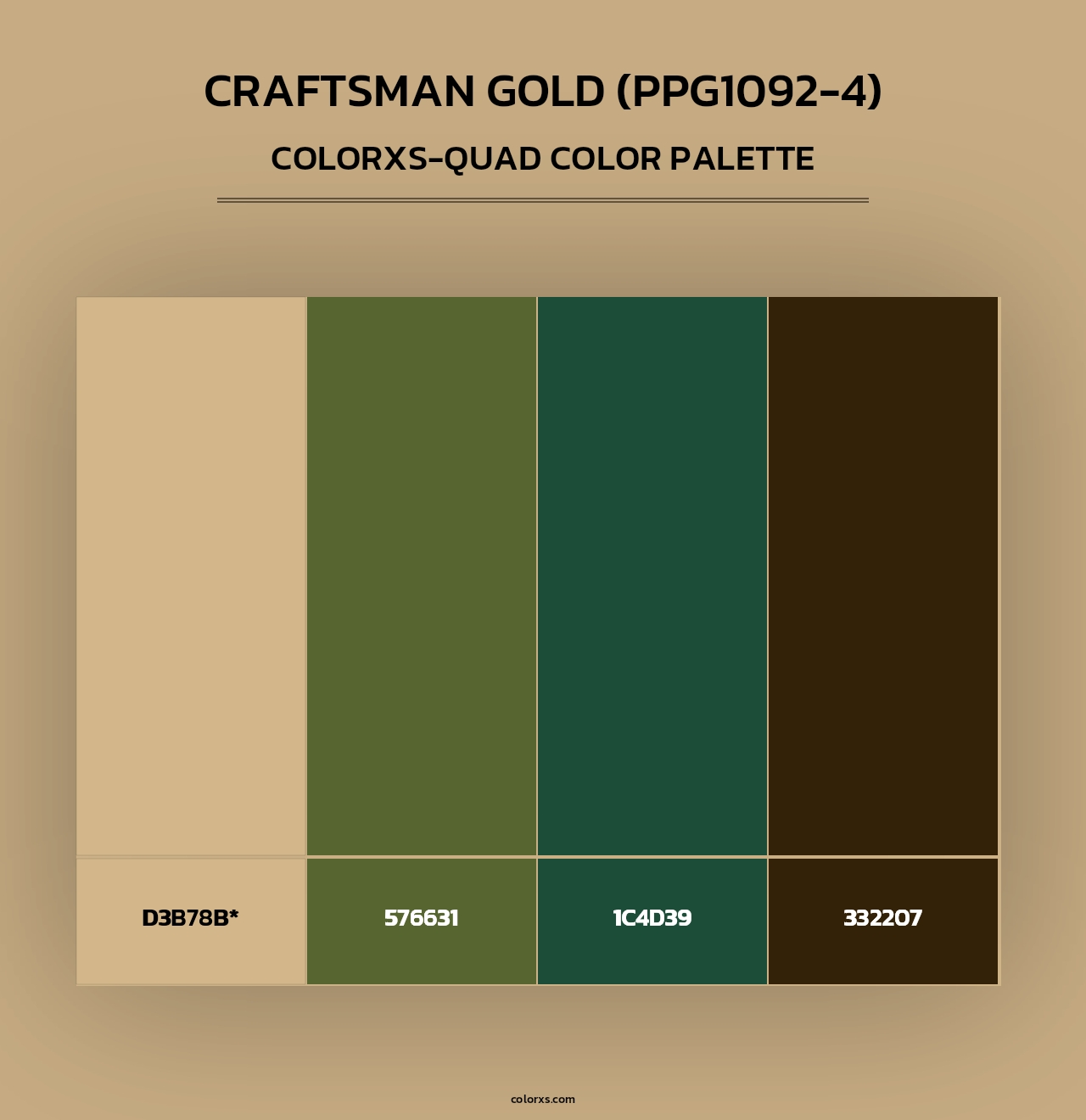 Craftsman Gold (PPG1092-4) - Colorxs Quad Palette