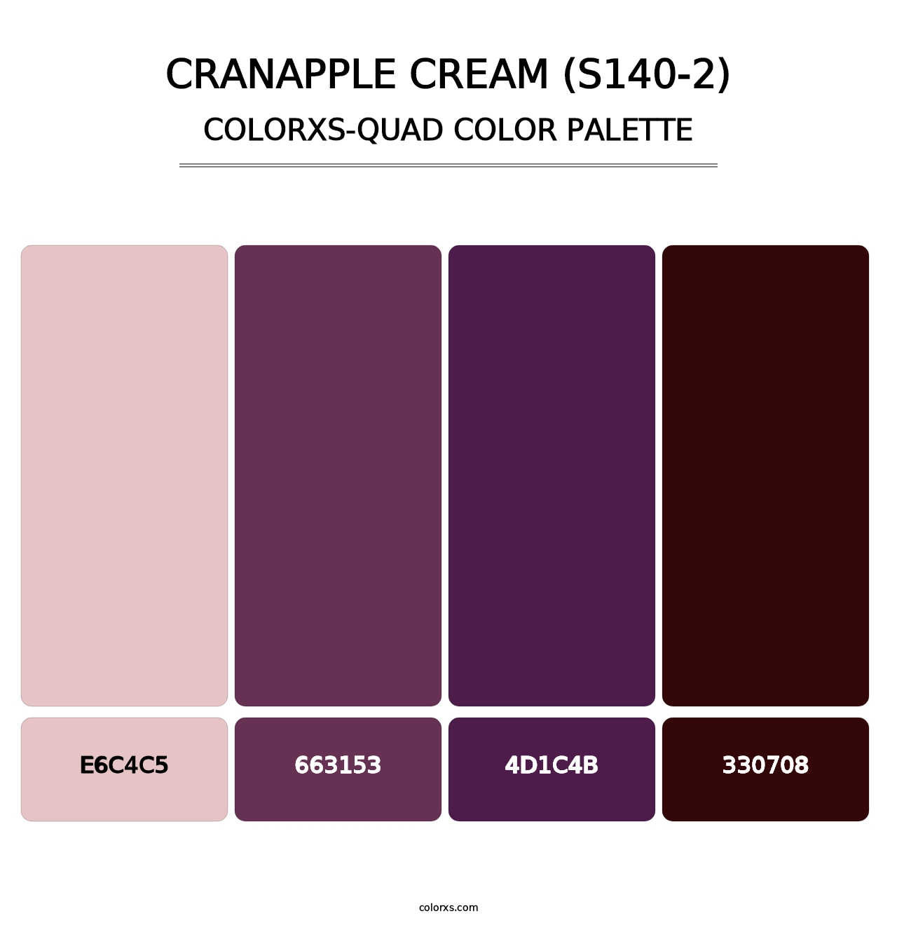 Cranapple Cream (S140-2) - Colorxs Quad Palette